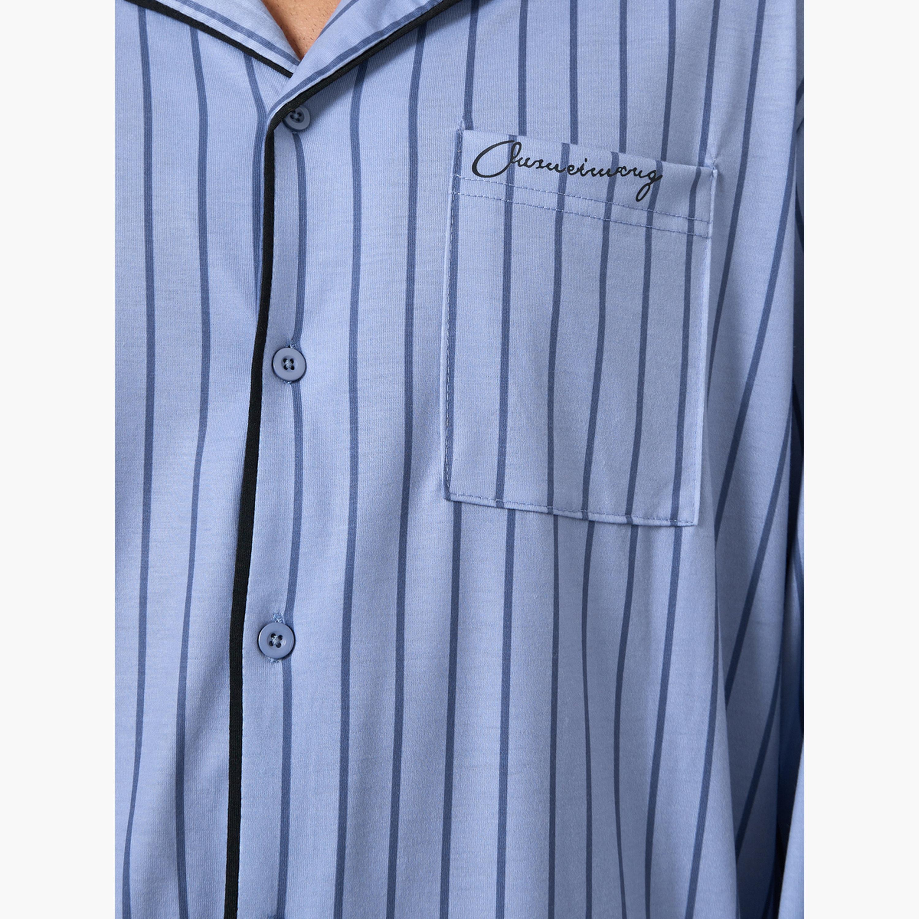 ستايلي - بيجاما مخططة للرجال مقاس واسع-men-clothing-nightwear-sets-image-5