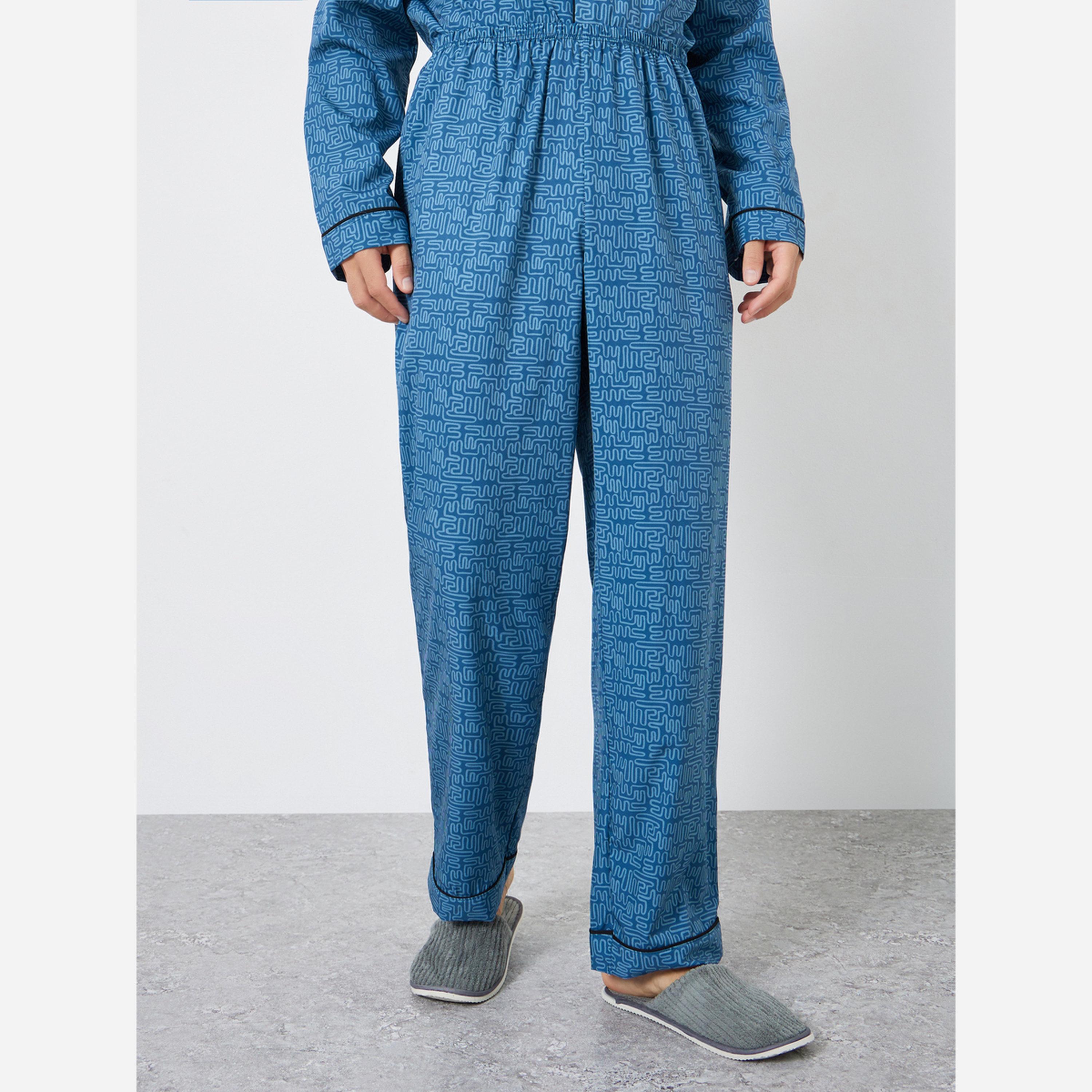 Styli Men Printed Oversized Shirt and Pyjama Set-men-clothing-nightwear-sets-image-5