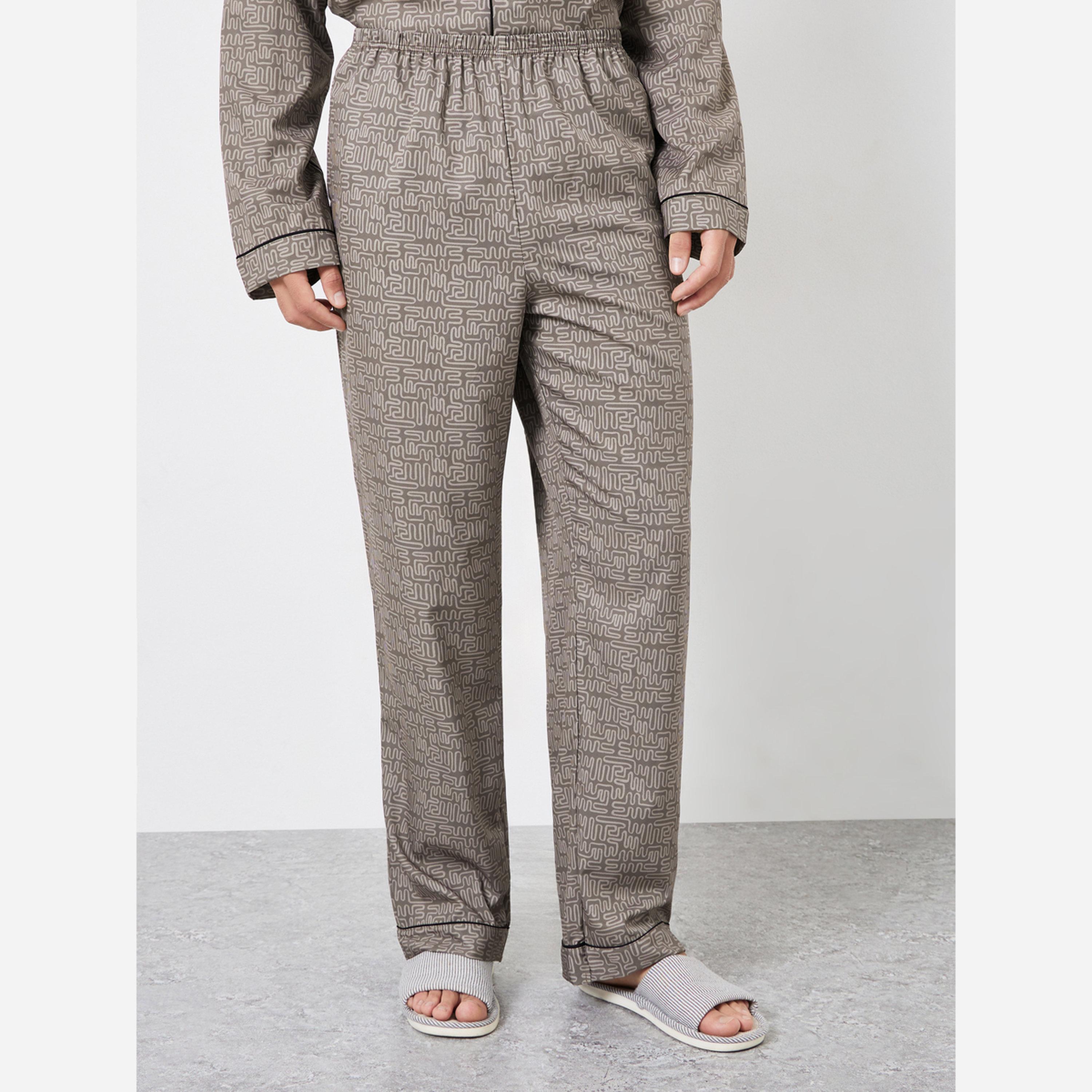 Styli Men Printed Oversized Shirt and Pyjama Set-men-clothing-nightwear-sets-image-4