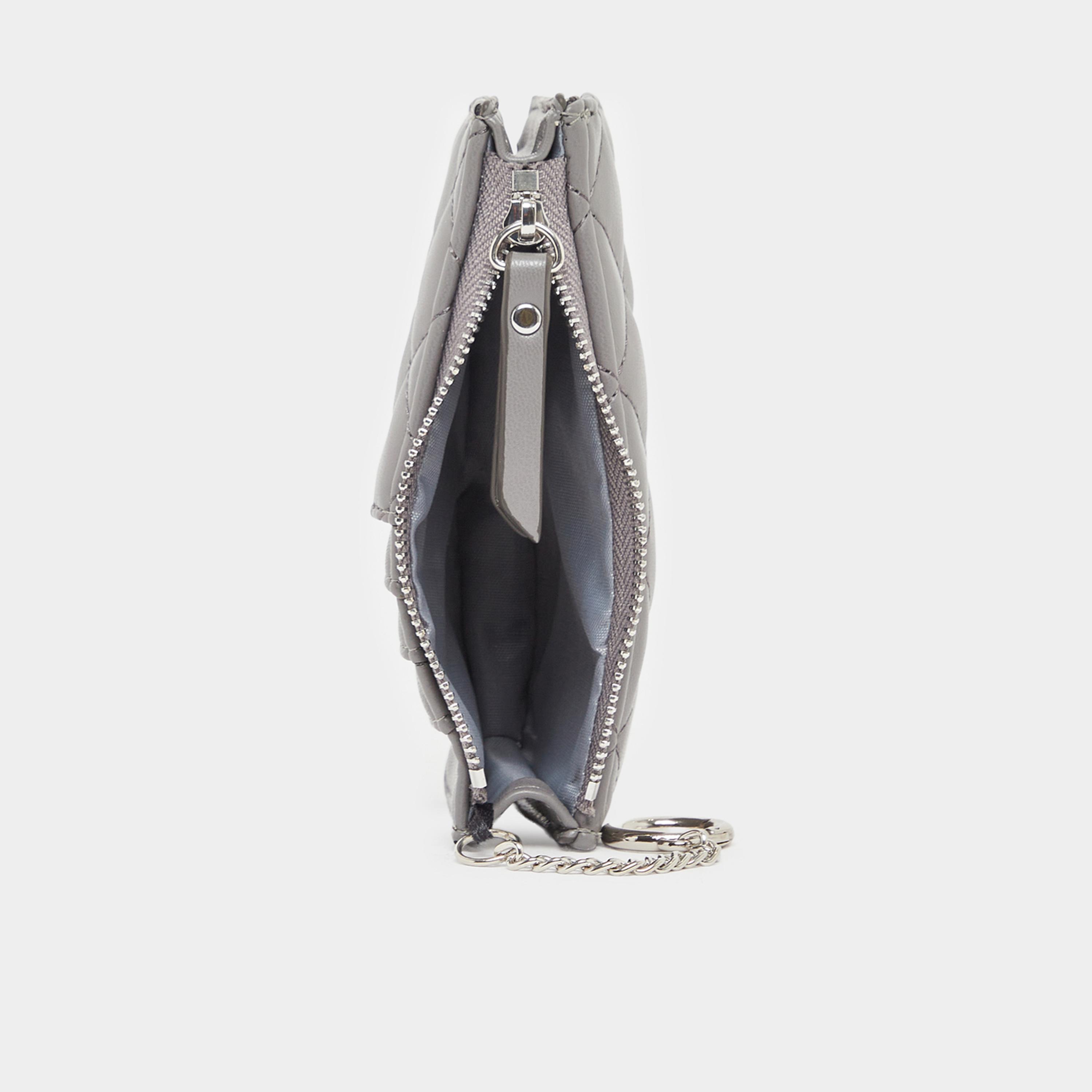 ستايلي - محفظة رمادية مبطنة بحزام سلسلة-women-bagsandwallets-wallets-image-4