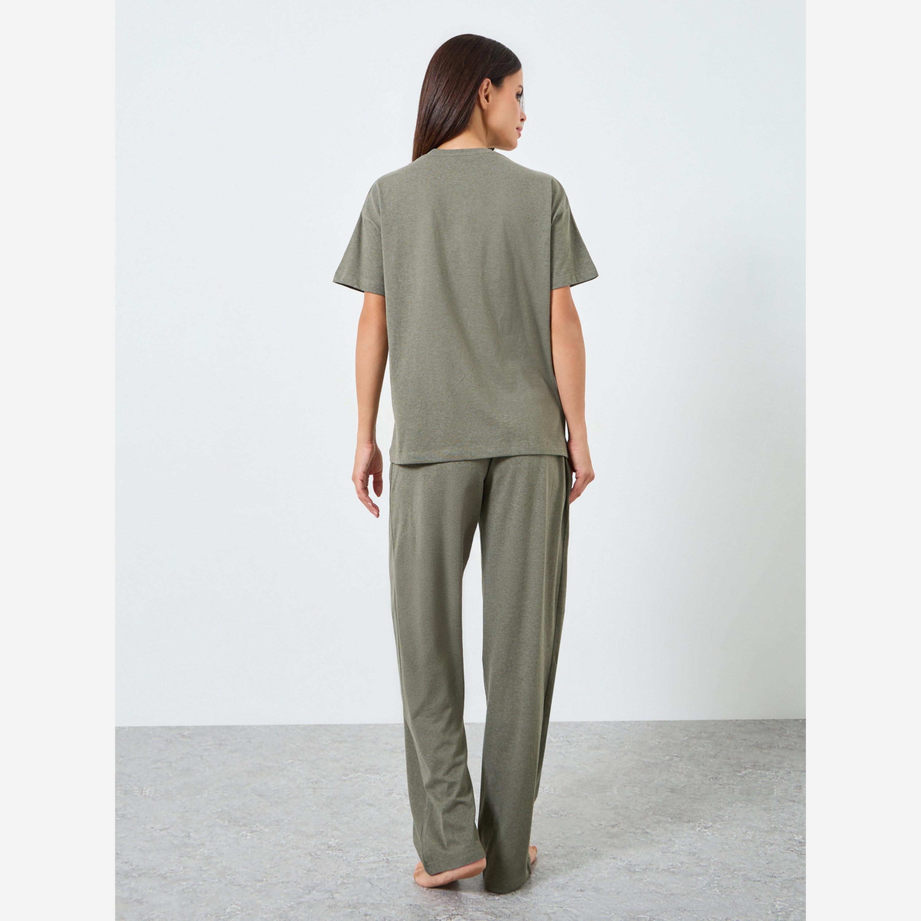 ستايلي - بيجاما بطبعة زهور-women-clothing-nightwear-pyjamas-longsets-image-5