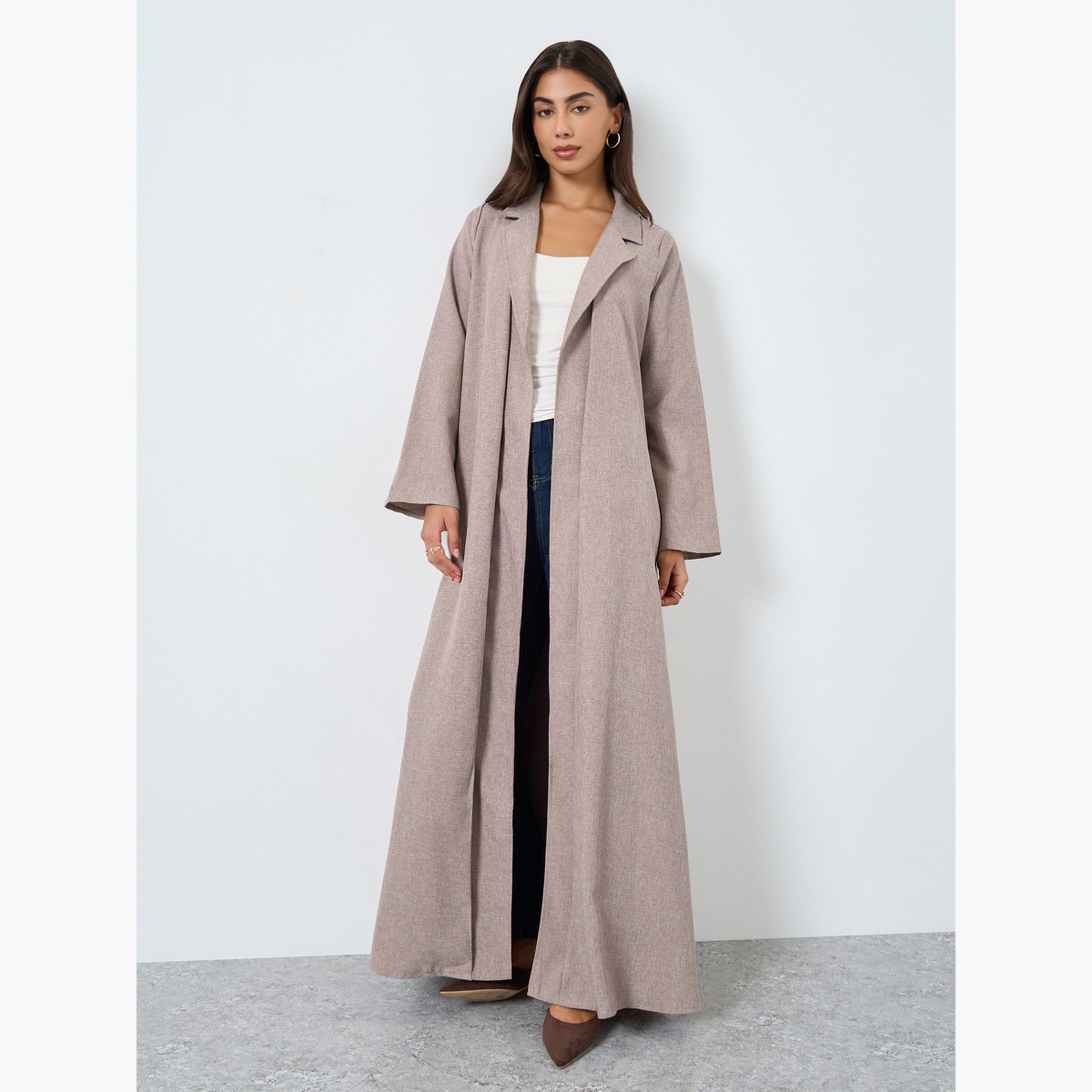 ستايلي - عباية مفتوحة من الأمام مع ياقة مدببة-women-arabicclothing-abayas-image-5
