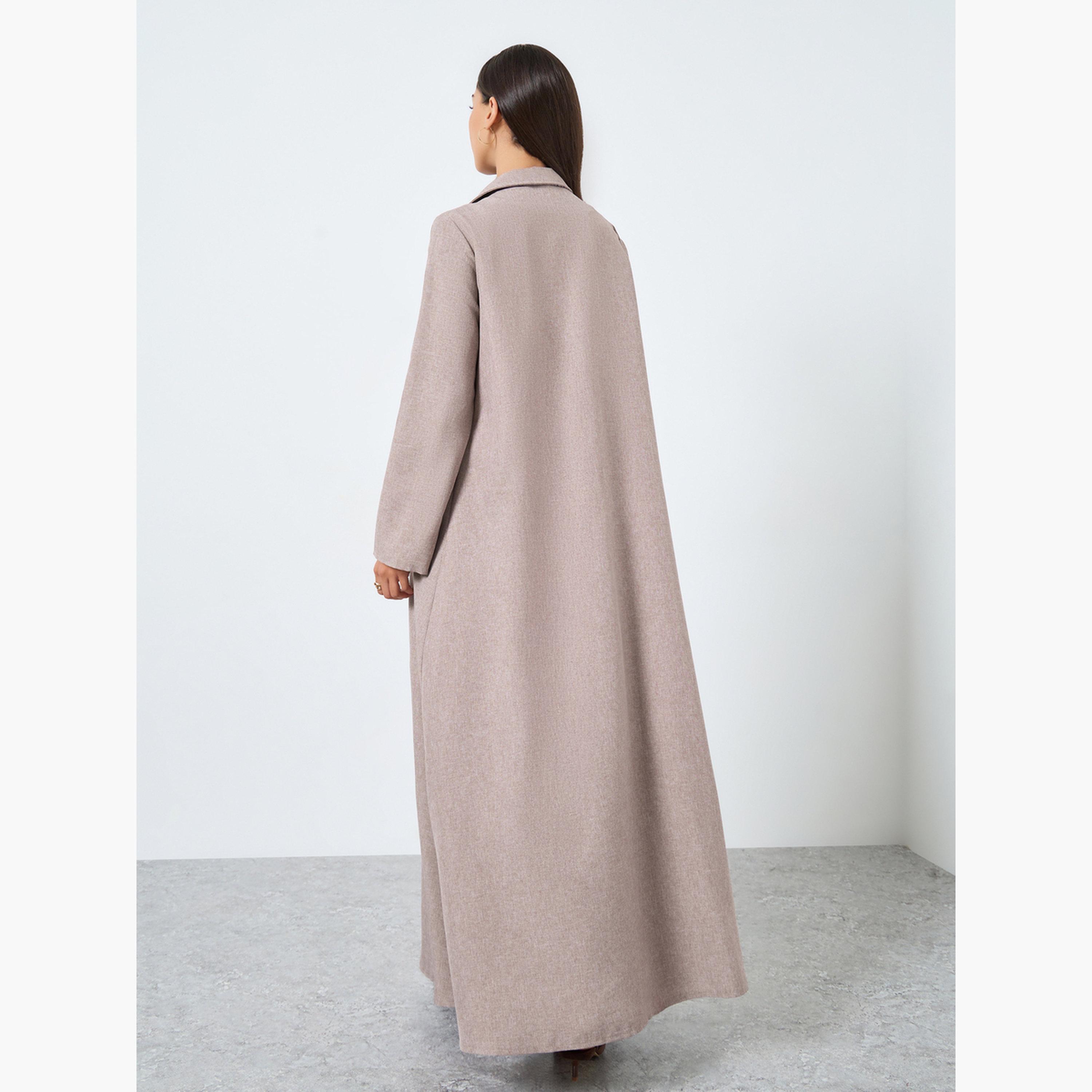 ستايلي - عباية مفتوحة من الأمام مع ياقة مدببة-women-arabicclothing-abayas-image-2