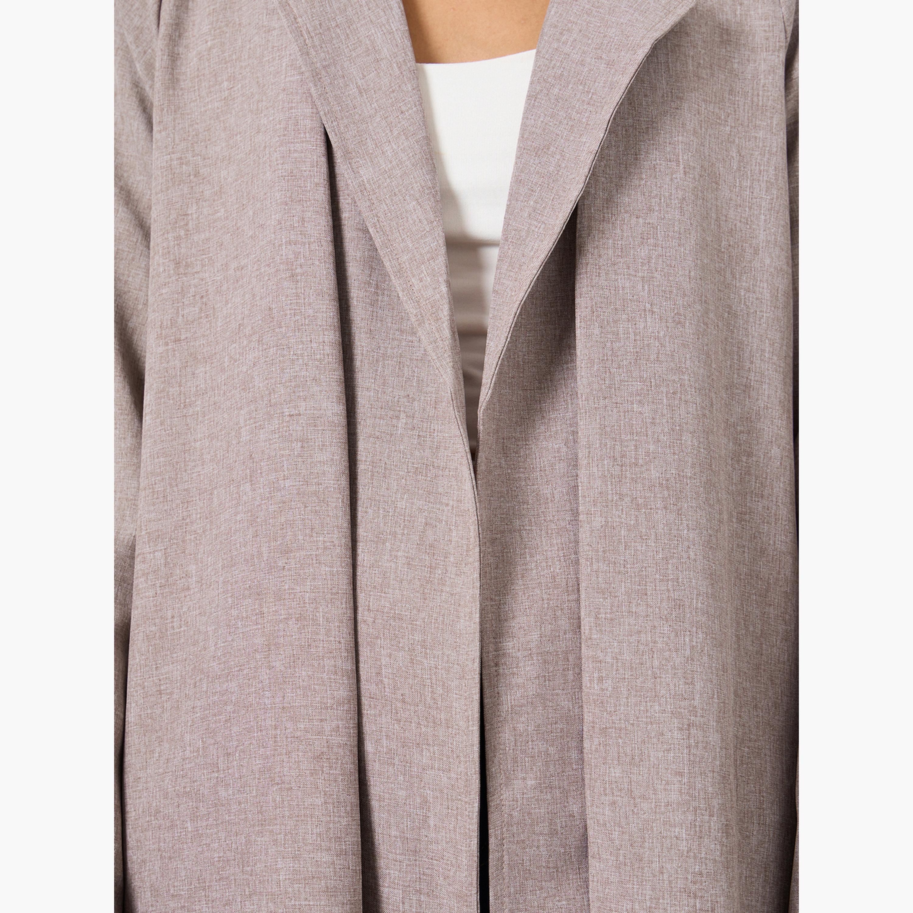 Styli Open Front Notch Label Collar Abaya-women-arabicclothing-abayas-image-5