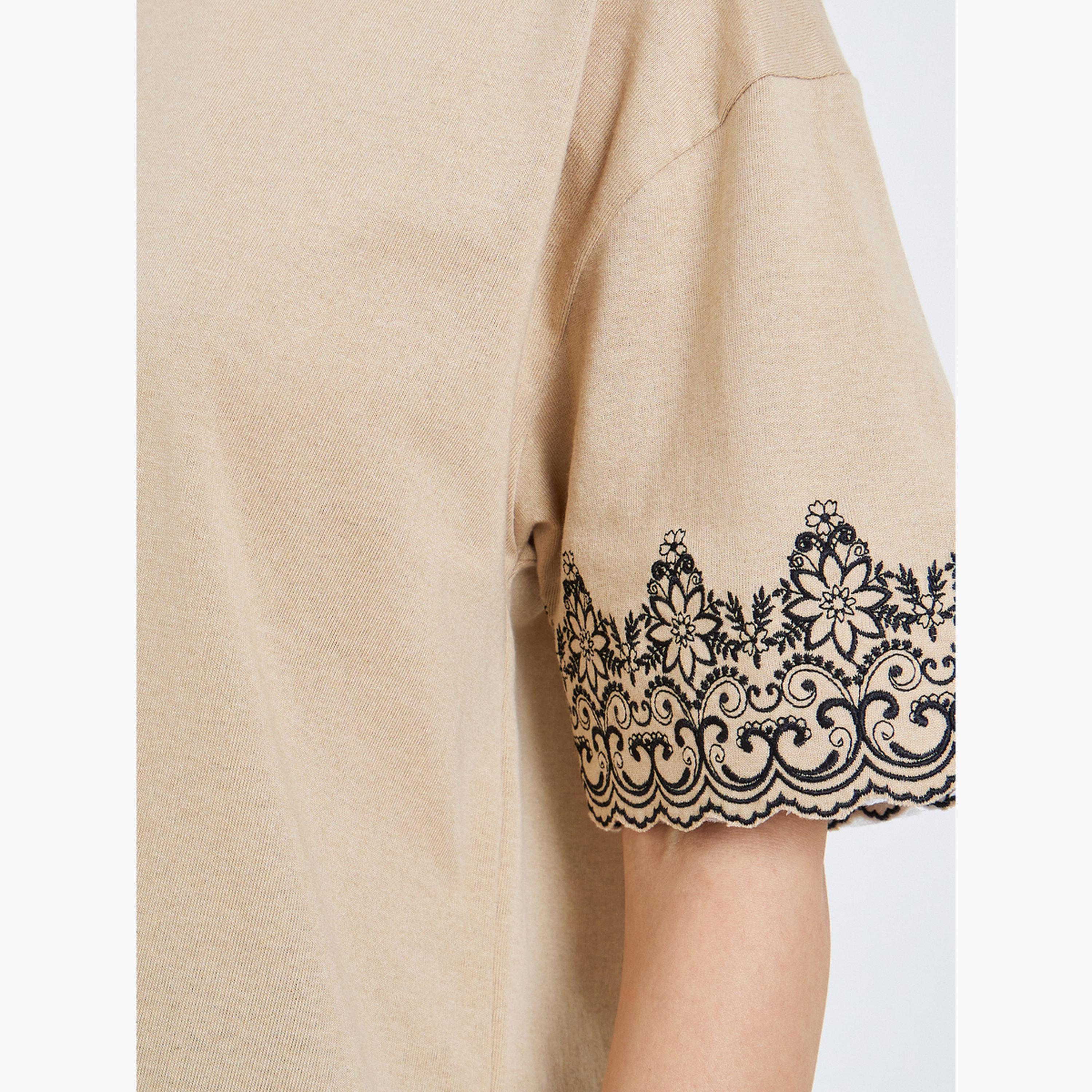 Styli Women Embroidered Sleeve Oversized T-Shirt-women-clothing-tshirts-image-4
