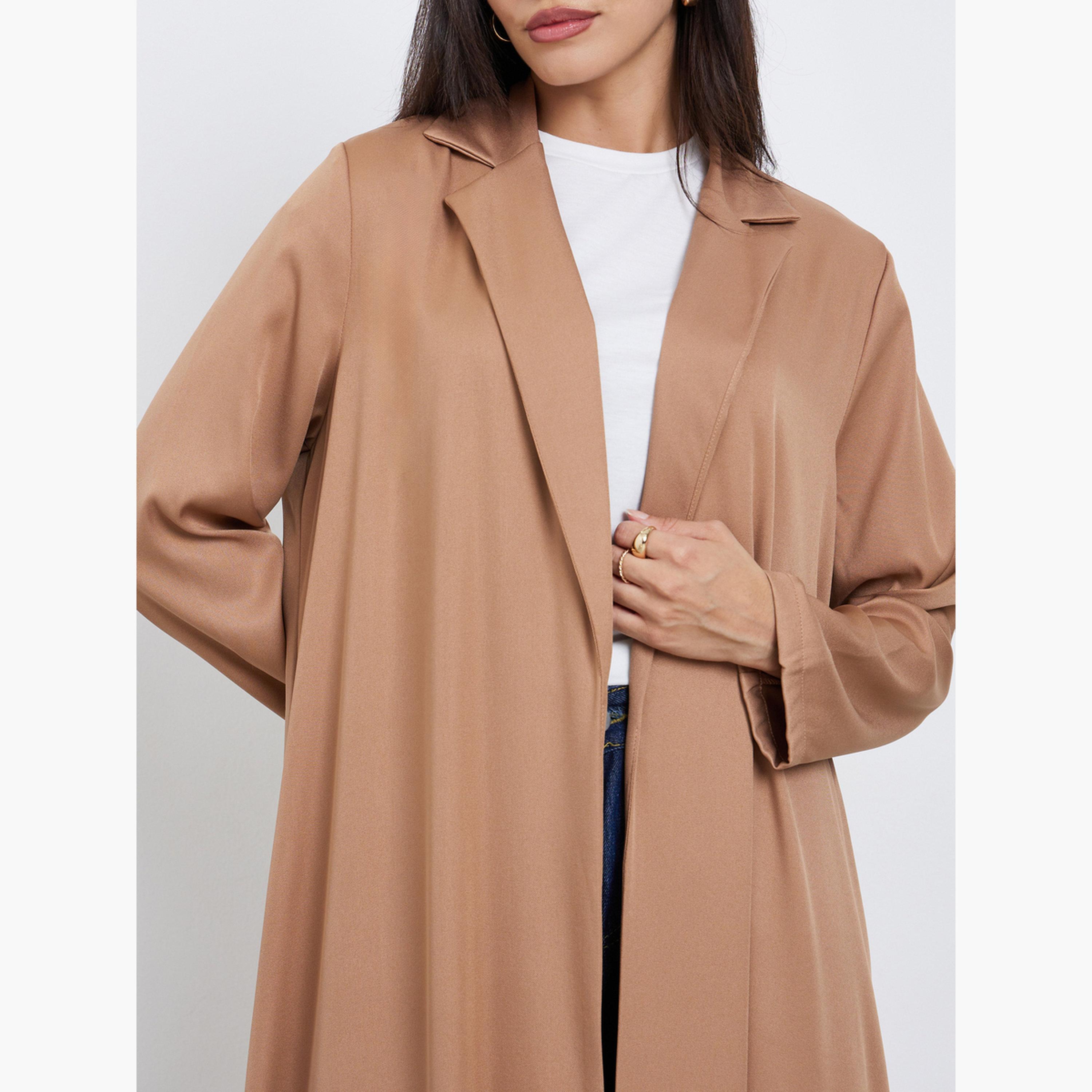 Amirah X Styli Beige Open Front Abaya-women-arabicclothing-abayas-image-4