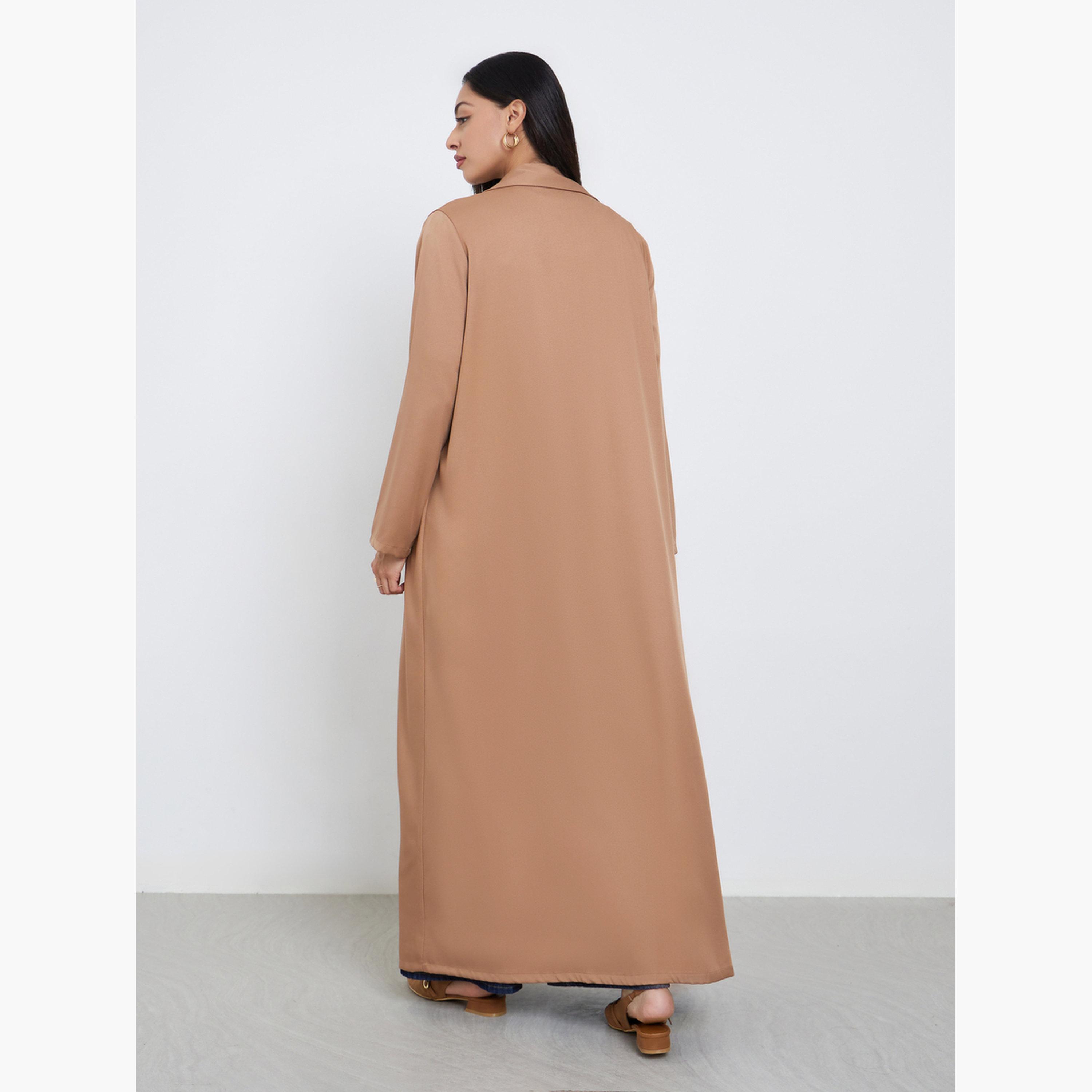 Amirah X Styli Beige Open Front Abaya-women-arabicclothing-abayas-image-5