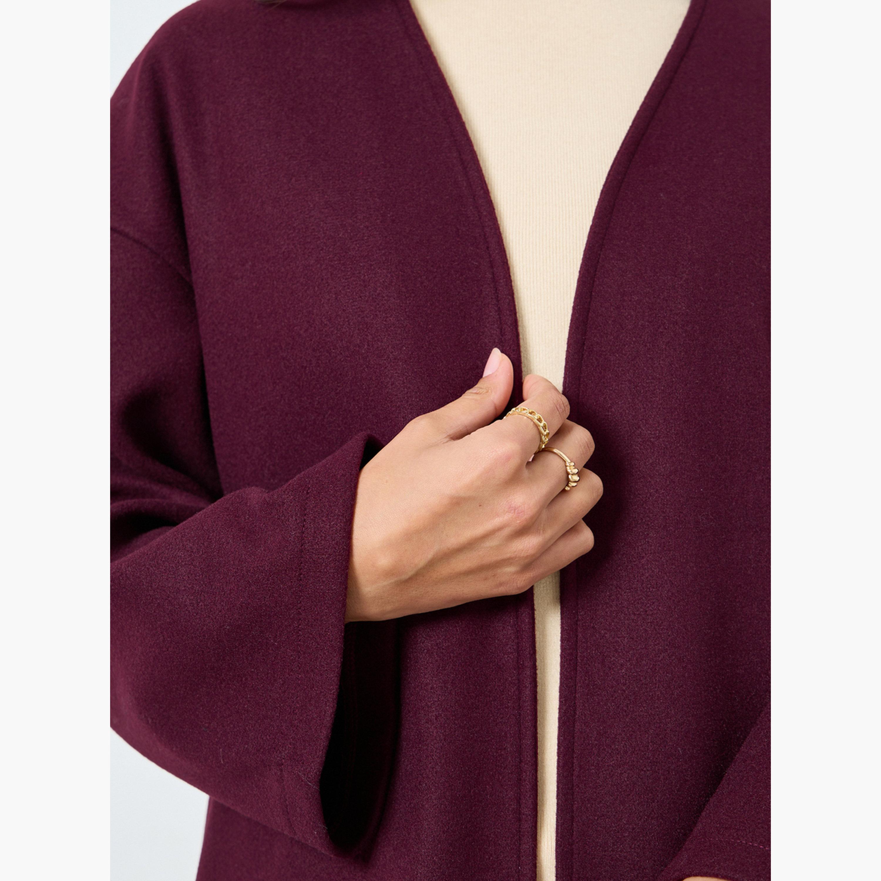 Styli Burgundy Open Front Abaya-women-arabicclothing-abayas-image-5