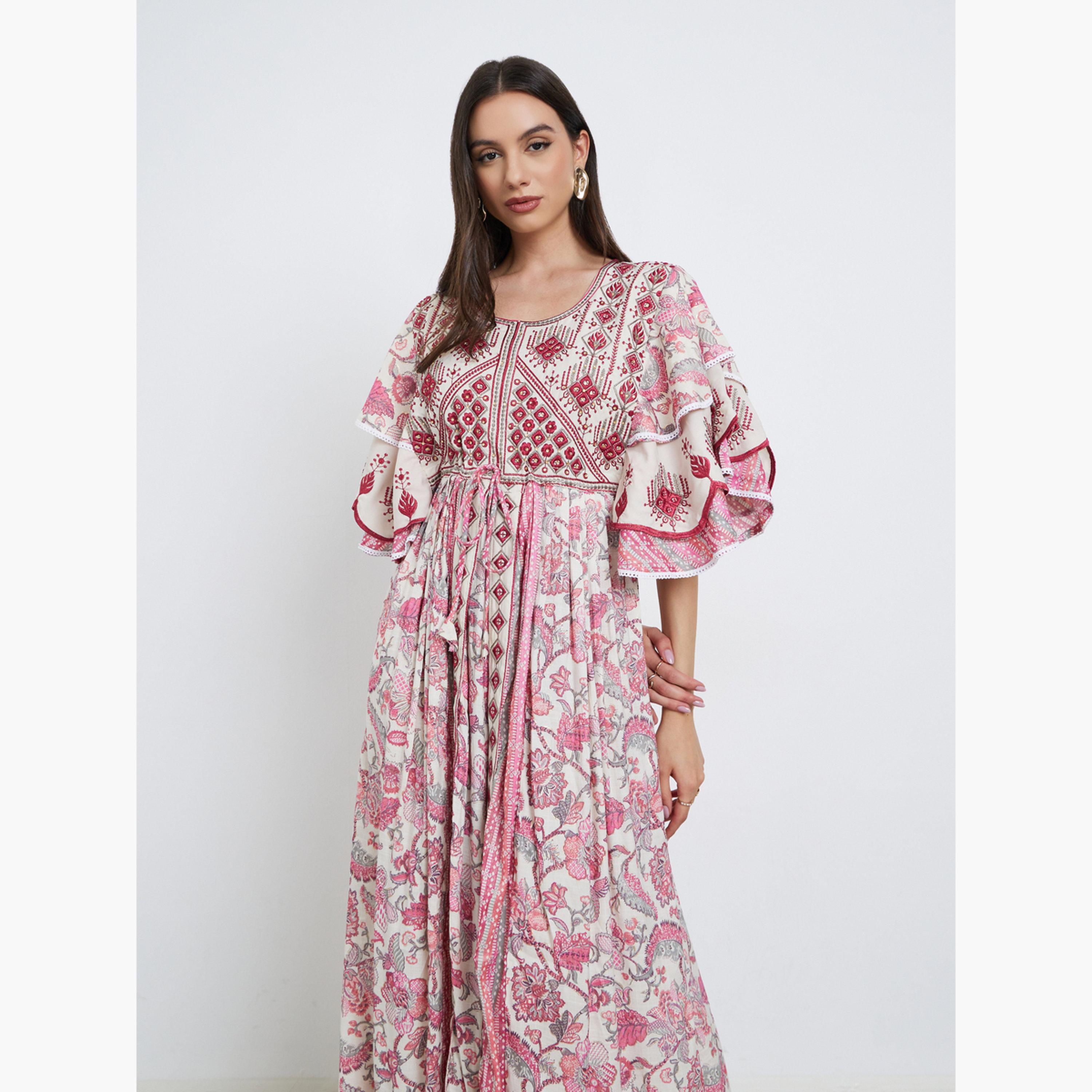 ماكسيم كرييشن - جلابية مطرزة يدوياً بأكمام منفوشة-women-arabicclothing-jalabiyas-image-3