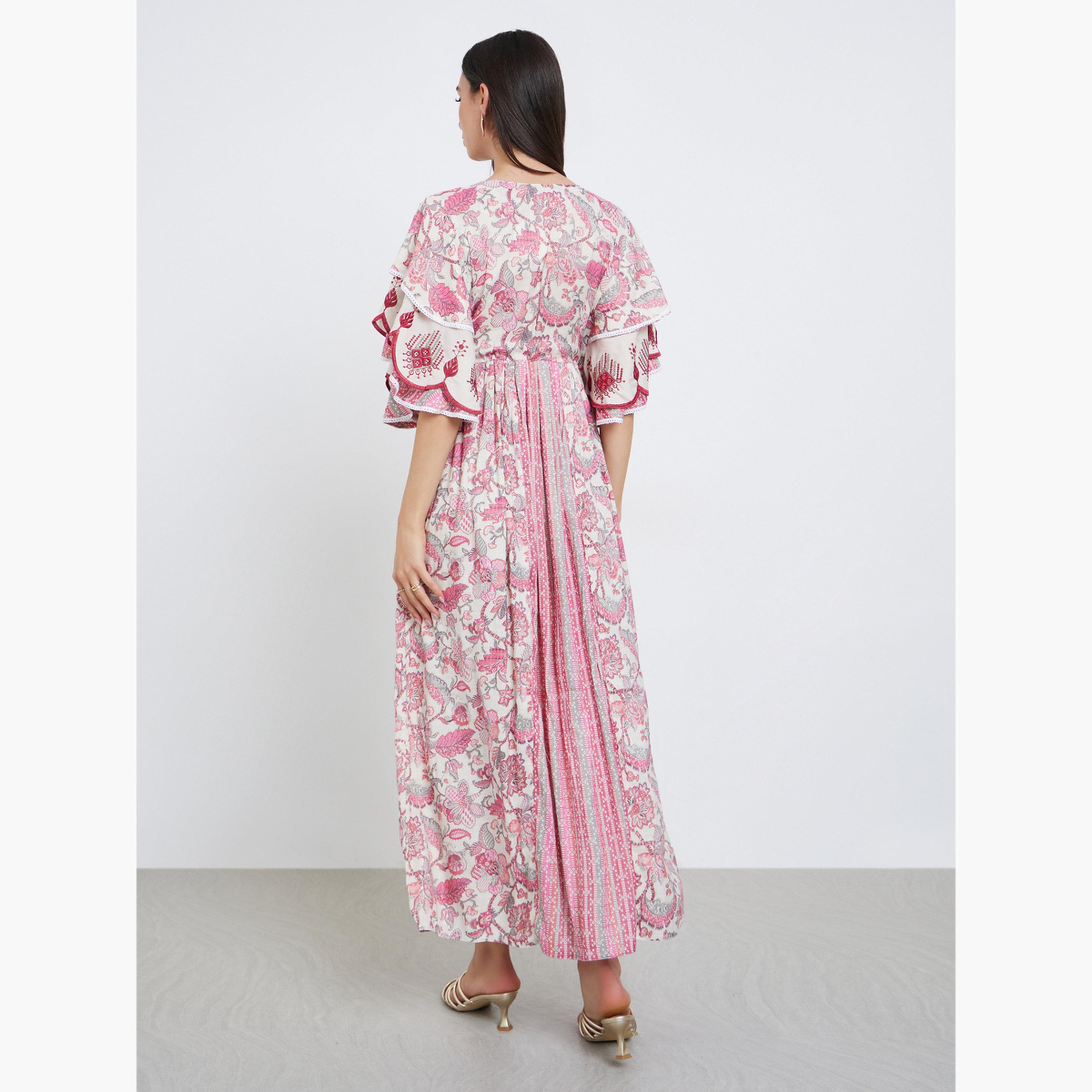 ماكسيم كرييشن - جلابية مطرزة يدوياً بأكمام منفوشة-women-arabicclothing-jalabiyas-image-4