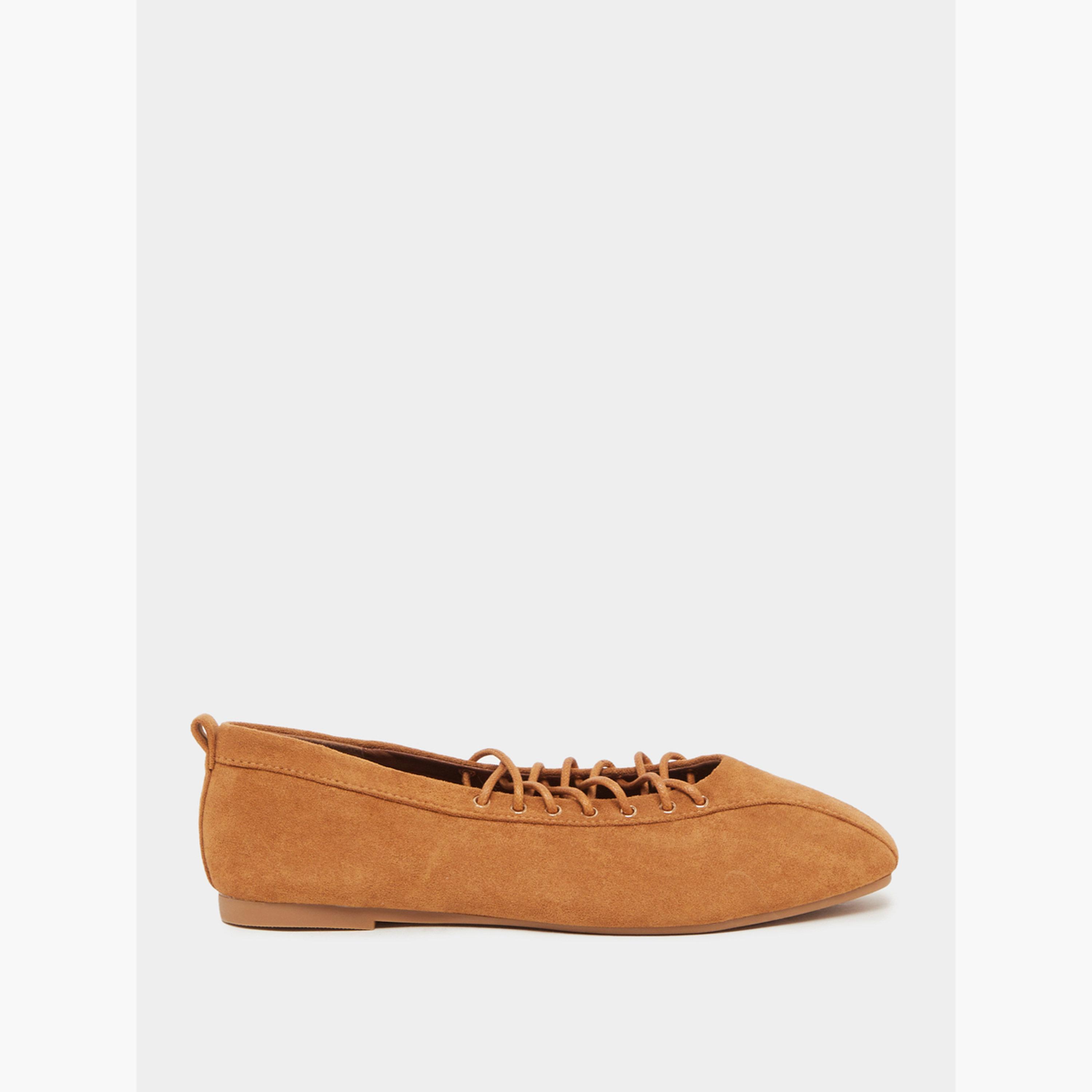 Styli Plain Lace Vamp Ballerina Shoes with Back Pull Tab-women-shoes-flats-ballerinas-image-3