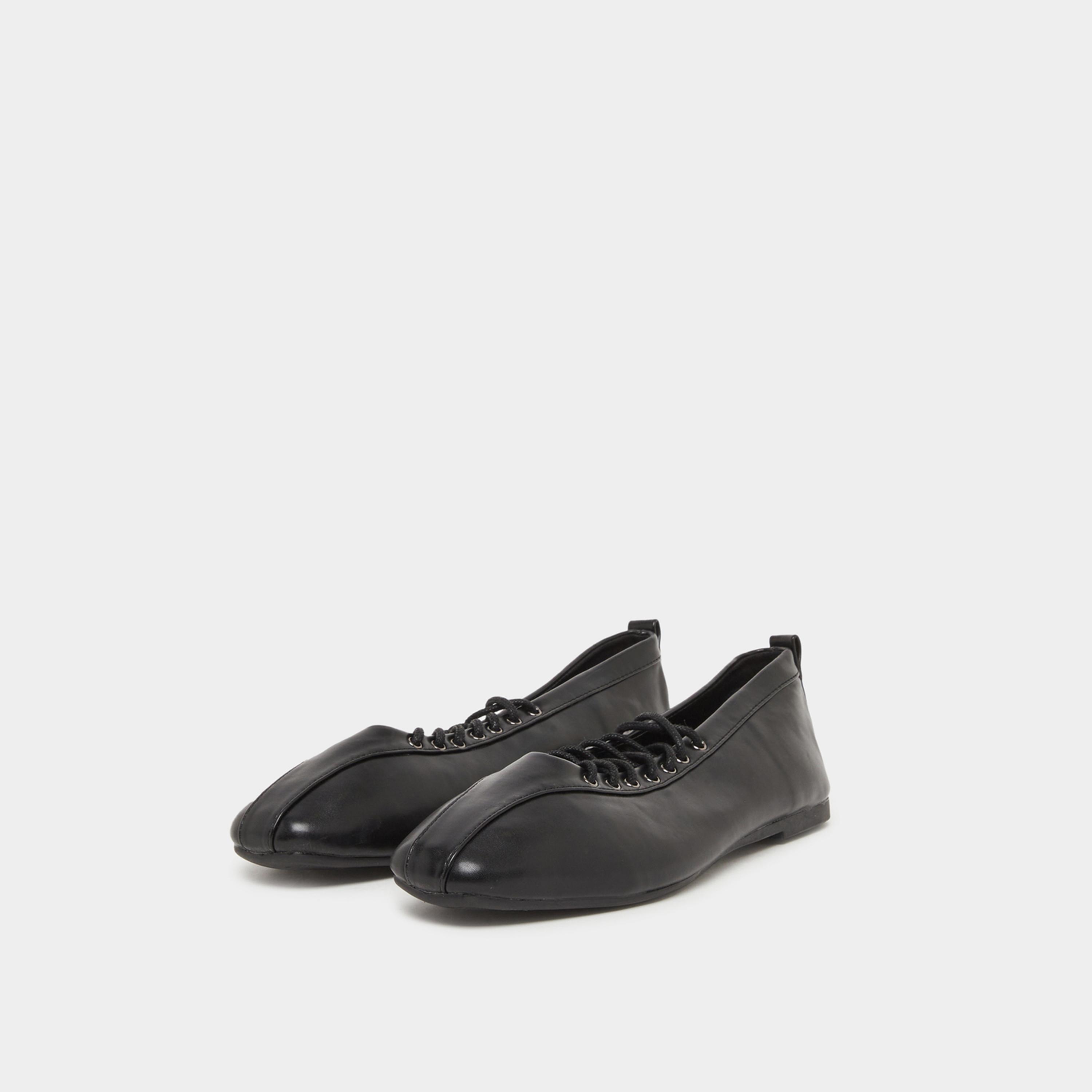 Styli Women Panelled Lace Vamp Ballerina Shoes with Back Pull Tab-women-shoes-ballerinas-image-1