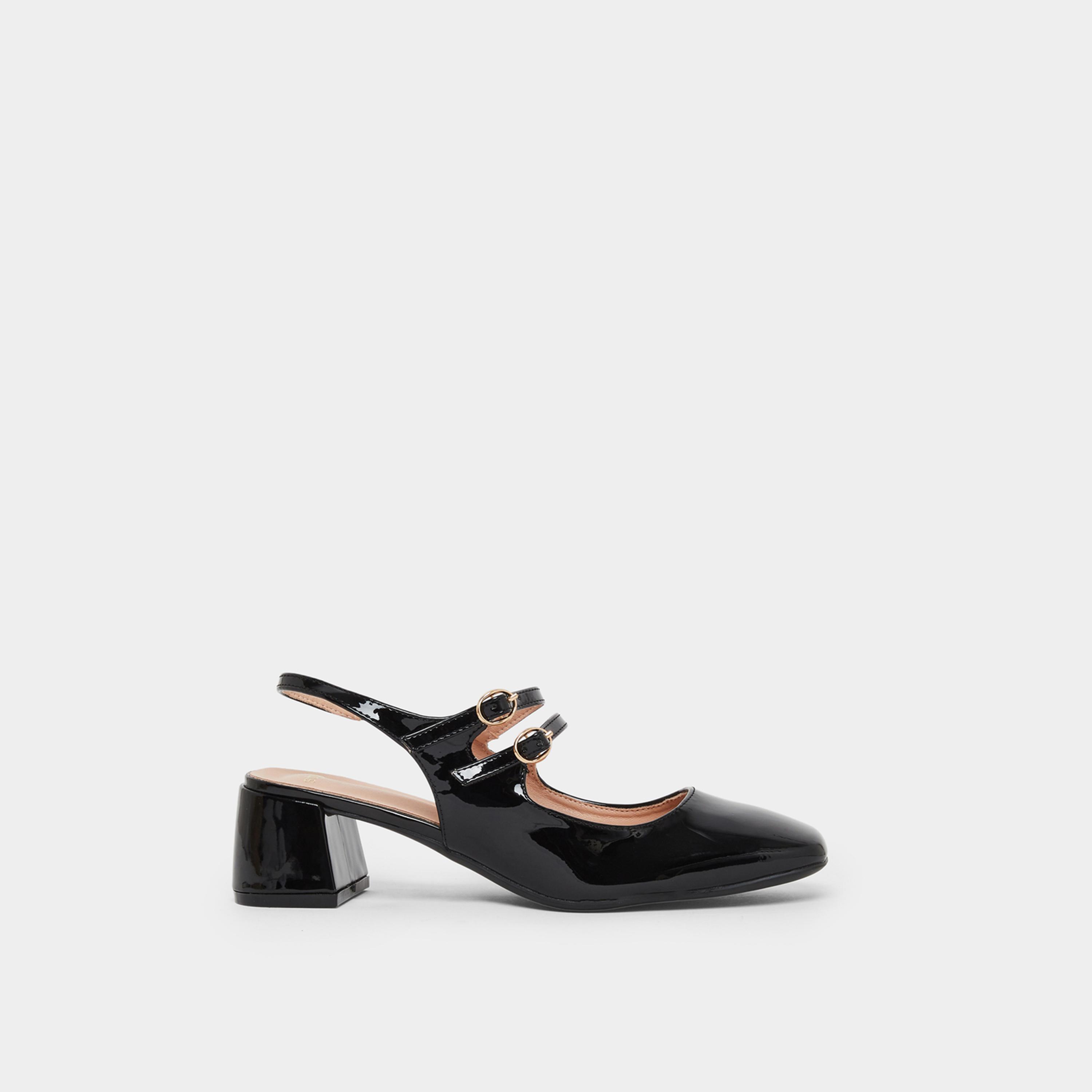 ستايلي - حذاء ماري جين بكعب عريض أسود لامع للنساء-women-shoes-sandals-heeled-image-3