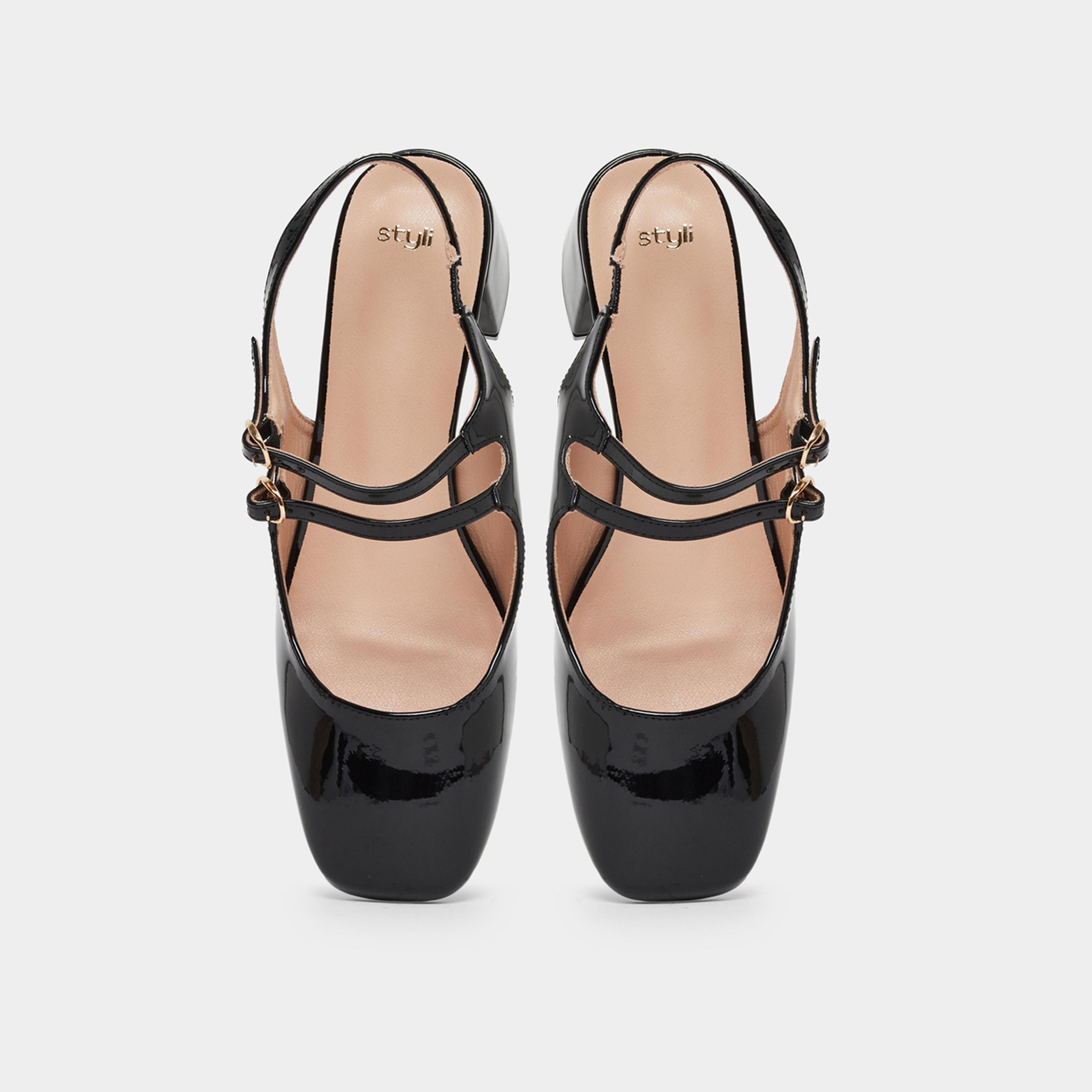 ستايلي - حذاء ماري جين بكعب عريض أسود لامع للنساء-women-shoes-sandals-heeled-image-6