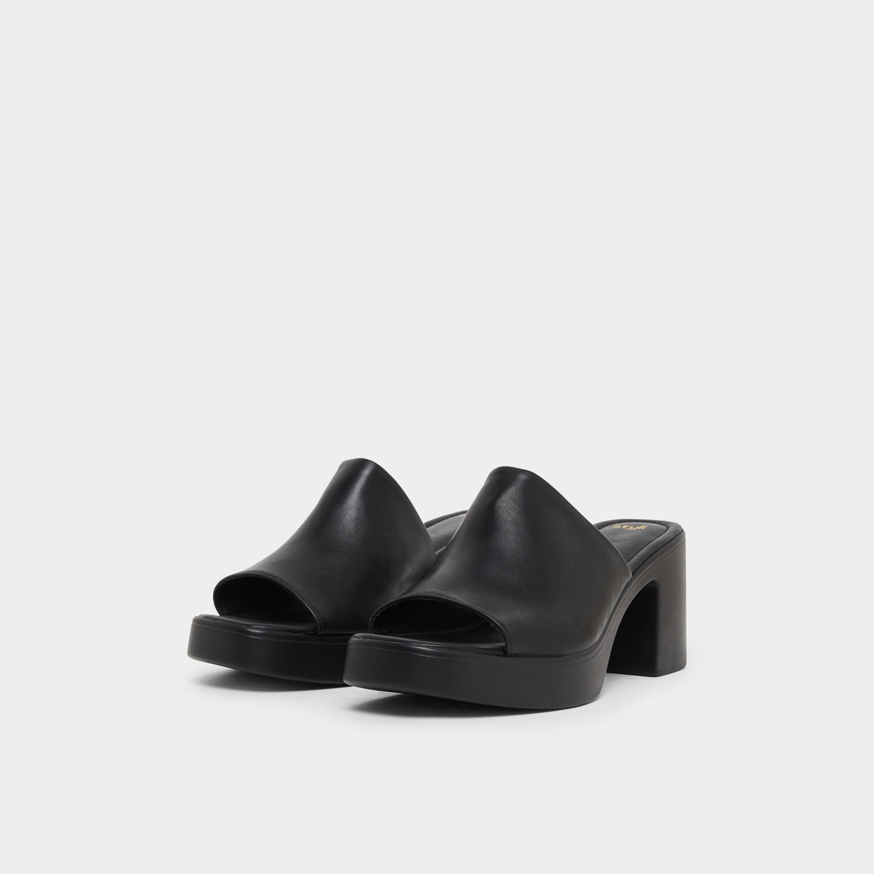 ستايلي - حذاء نسائي أسود بكعب سميك ونعل سميك-women-shoes-sandals-heeled-image-1