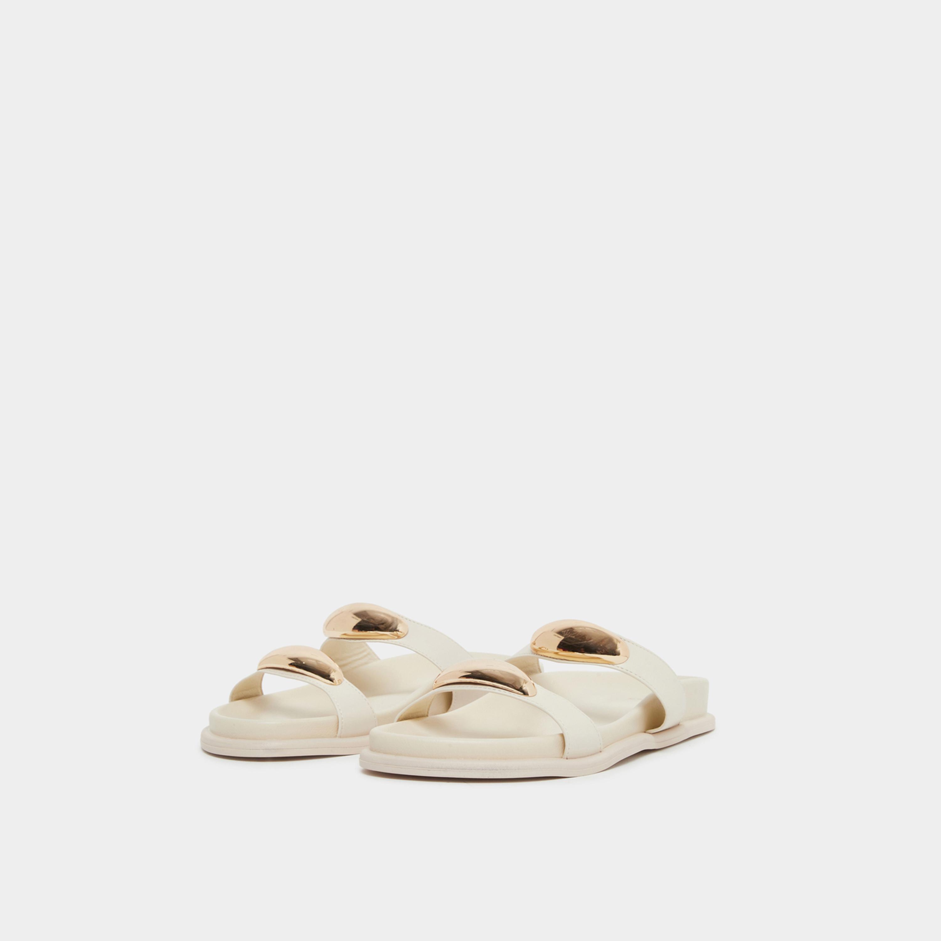 Styli Women Beige Metal Decor Strap Sandals-women-shoes-sandals-flats-image-1