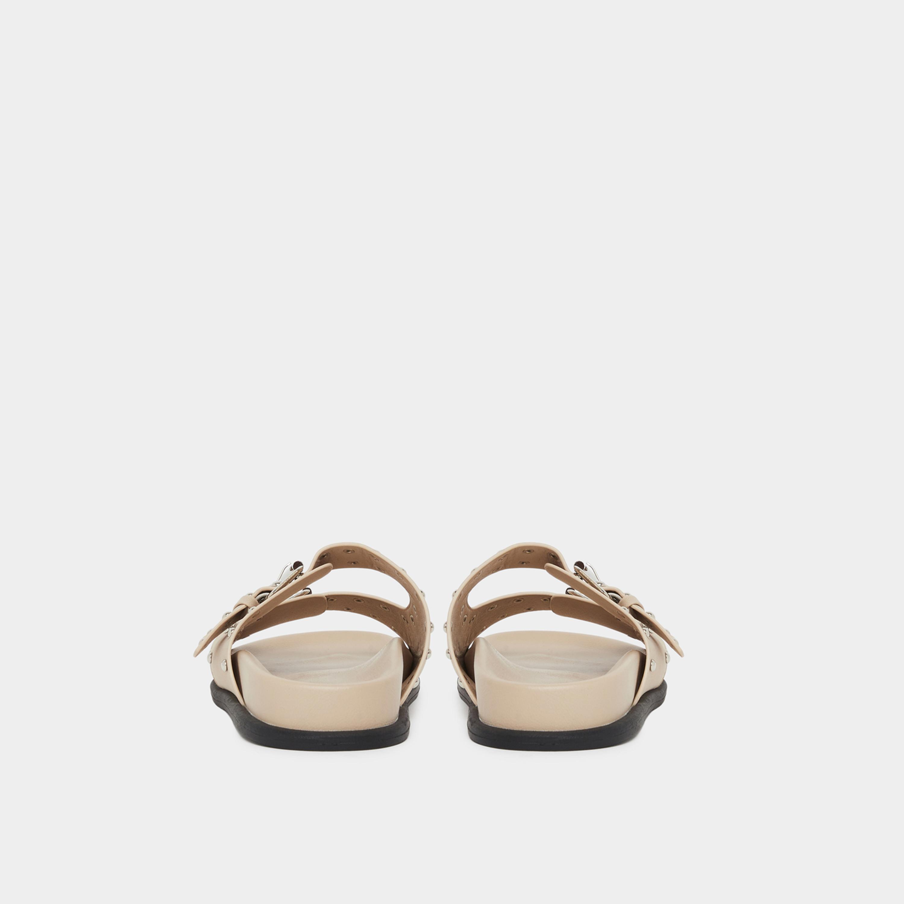 ستايلي - صندل بني مرصع بحزام مشبك للنساء-women-shoes-sandals-flats-image-5