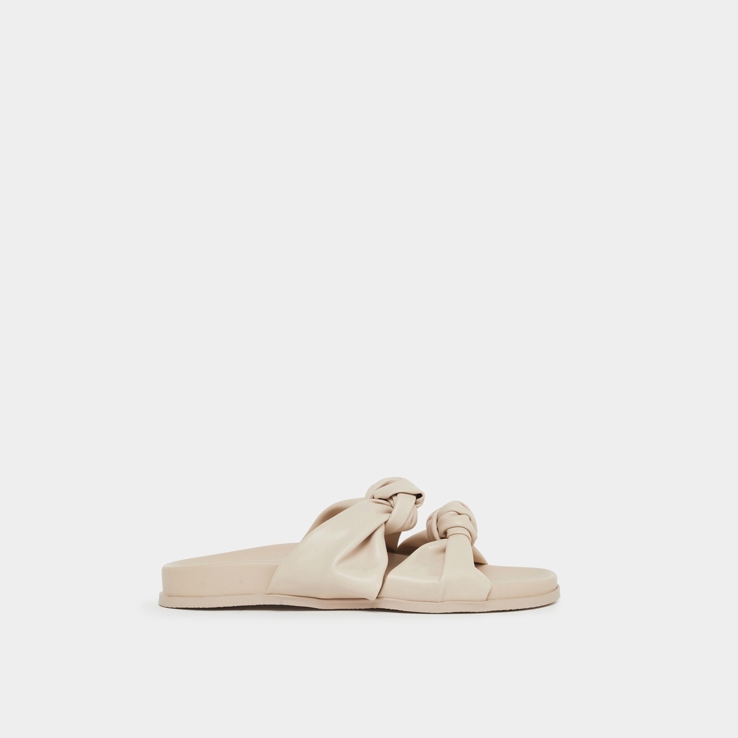 ستايلي - صندل بيج بتفاصيل عقدة مزدوجة للنساء-women-shoes-sandals-flats-image-3
