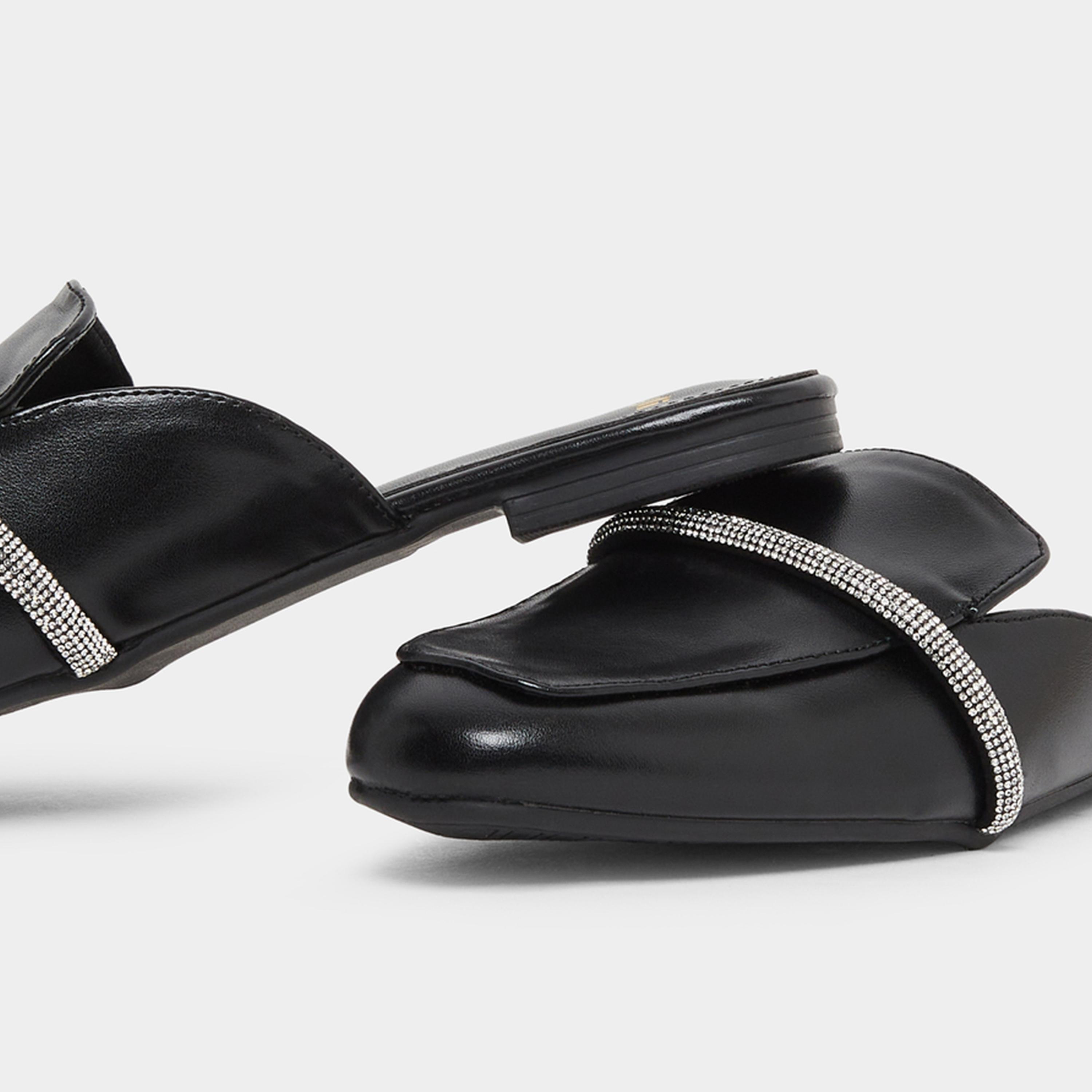 Styli Womens Black Rhinestone Detail Flat Mules-women-shoes-flats-mules-image-4