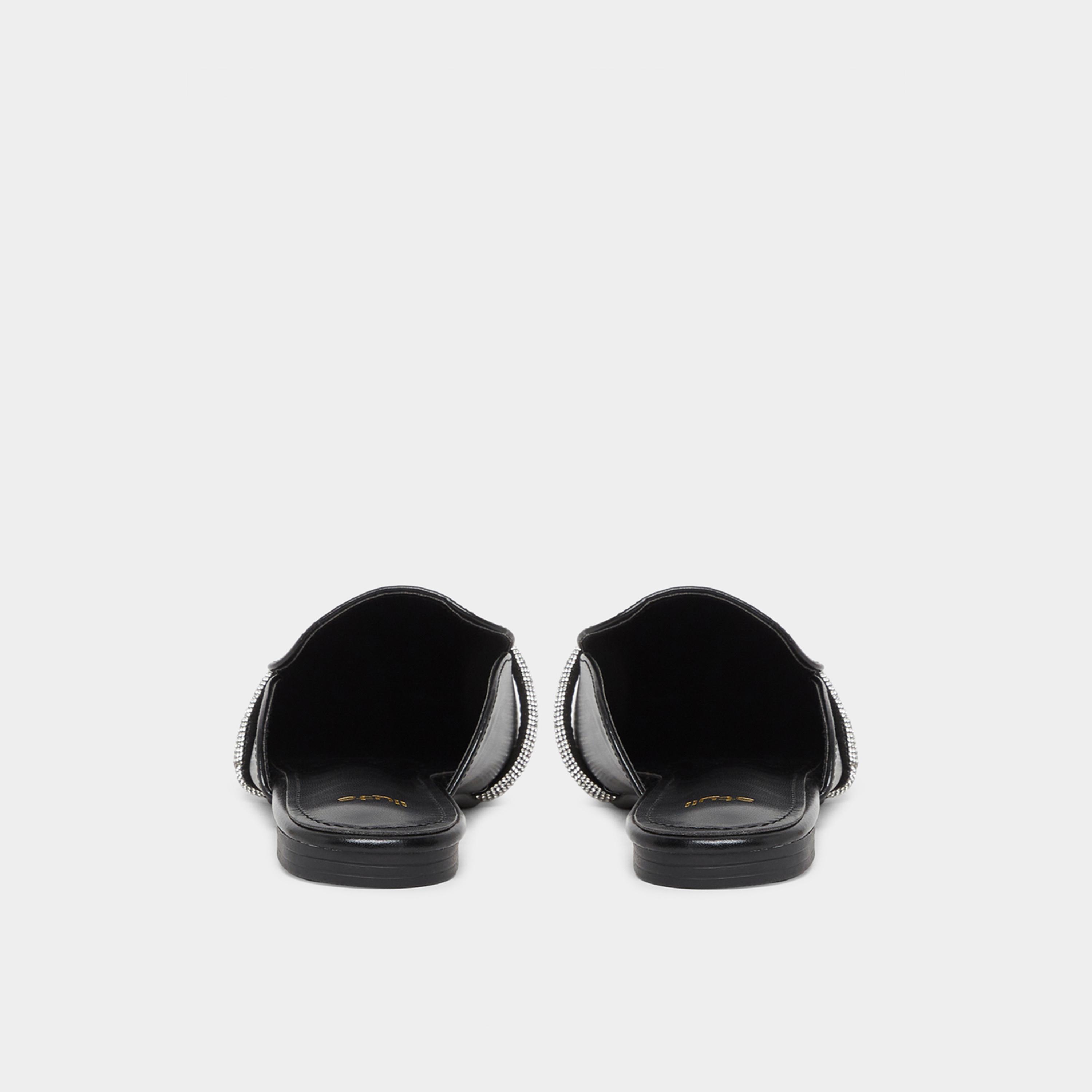 ستايلي - حذاء نسائي مسطح لون أسود مزين بأحجار الراين-women-shoes-flats-mules-image-5