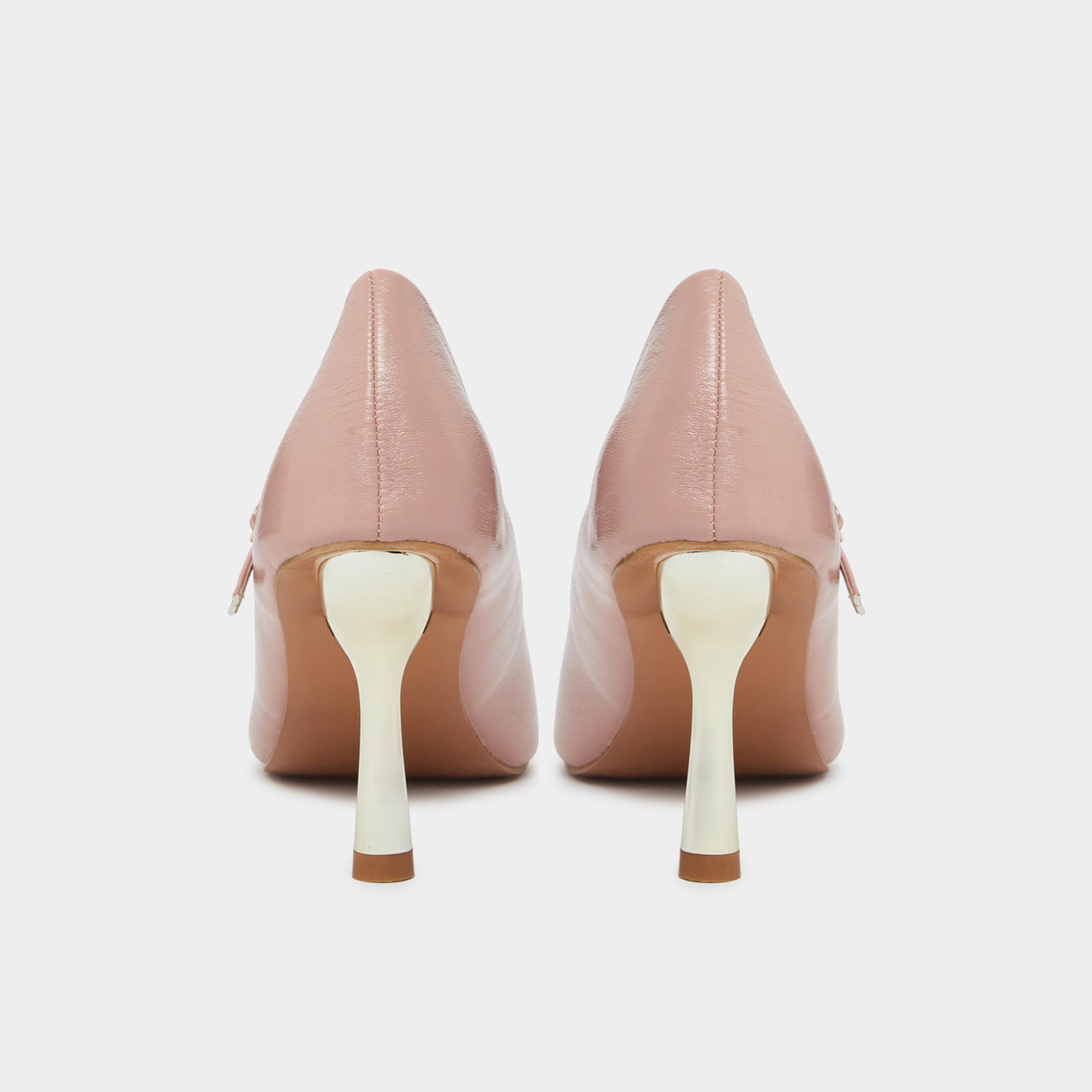 ستايلي - حذاء ماري جين نسائي لون وردي بمقدمة مدببة-women-shoes-sandals-heeled-image-5