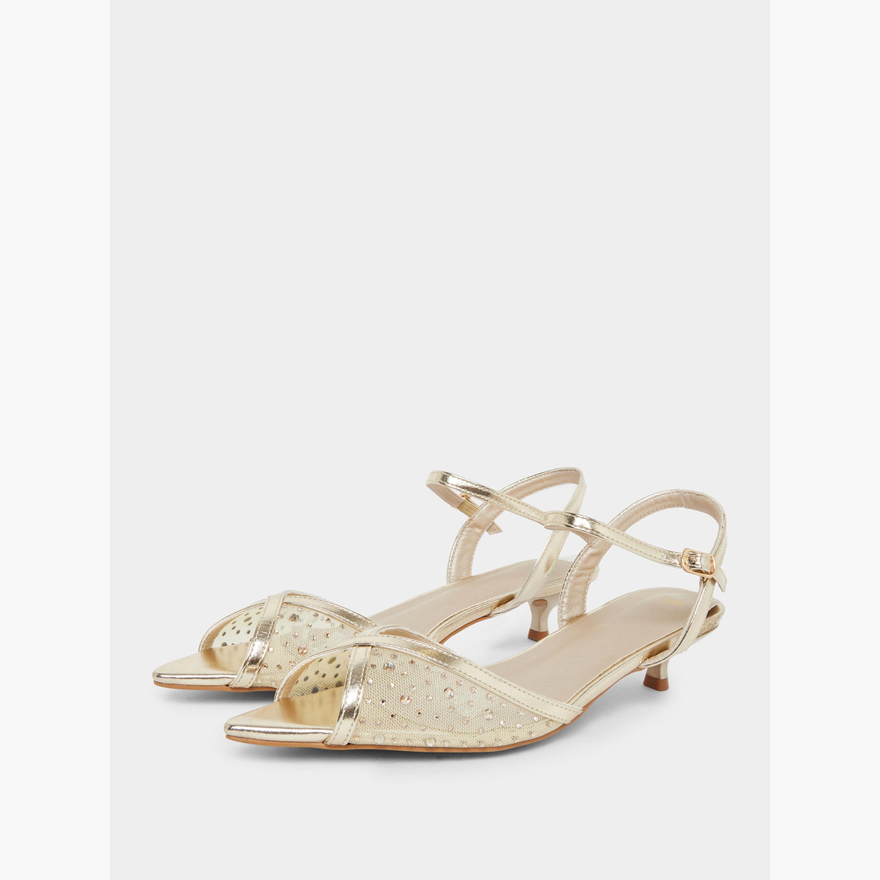 Styli Embellished Vamp Low Heel Sandals-women-shoes-sandals-heeled-image-1