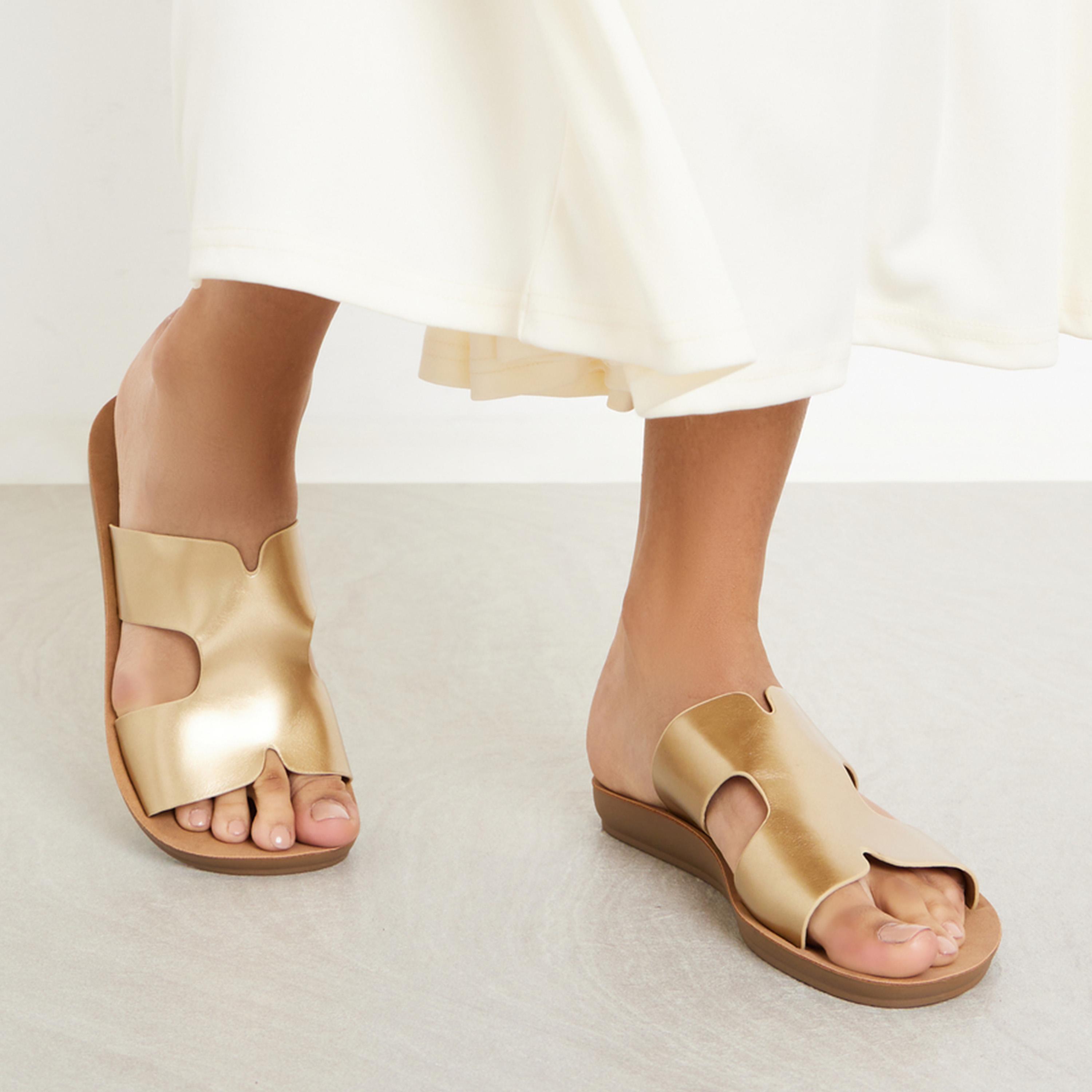 Styli Women Metallic Strap Open Toe Sandals-women-shoes-sandals-flats-image-2
