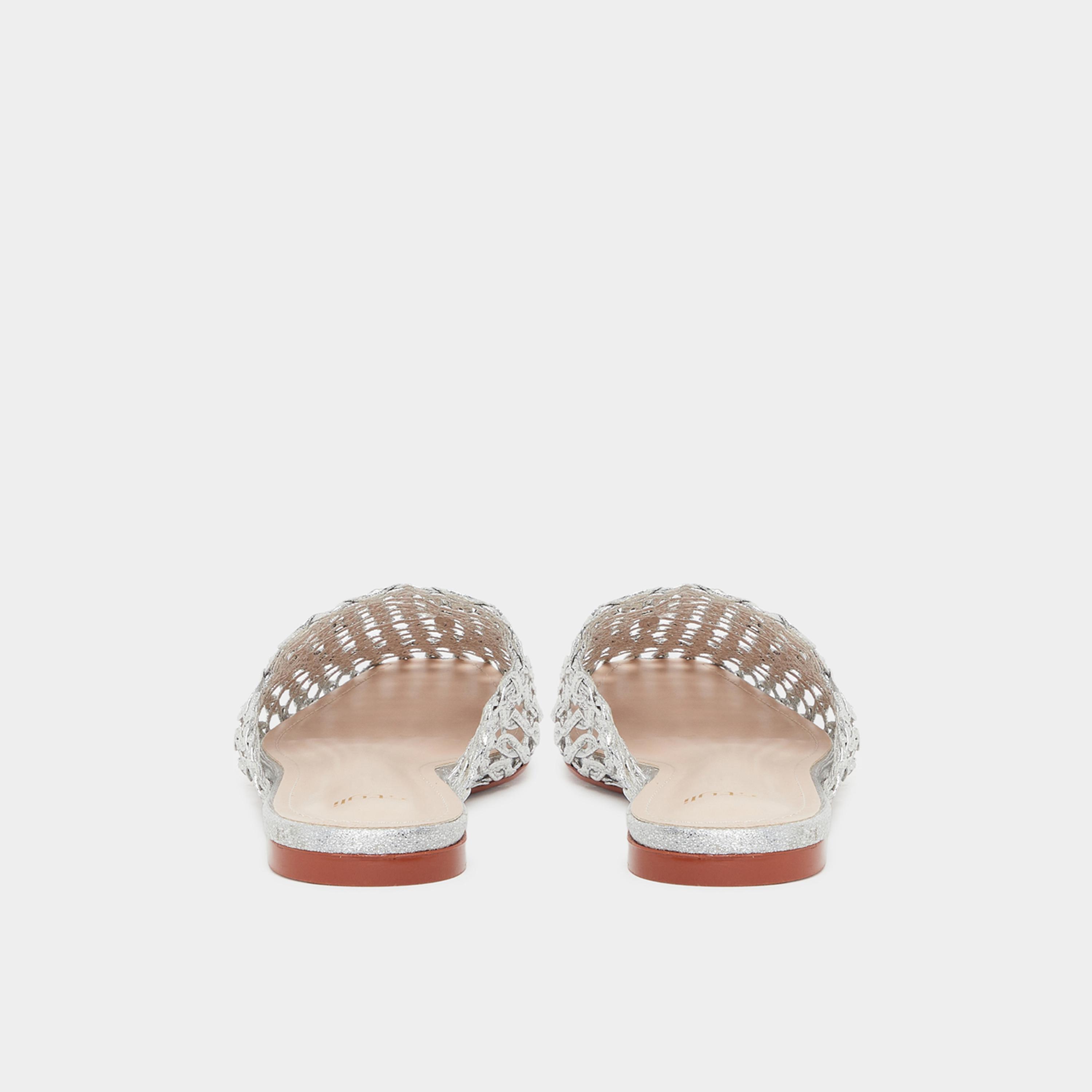 ستايلي - حذاء نسائي من الجلد لون الفضي-women-shoes-flats-mules-image-5
