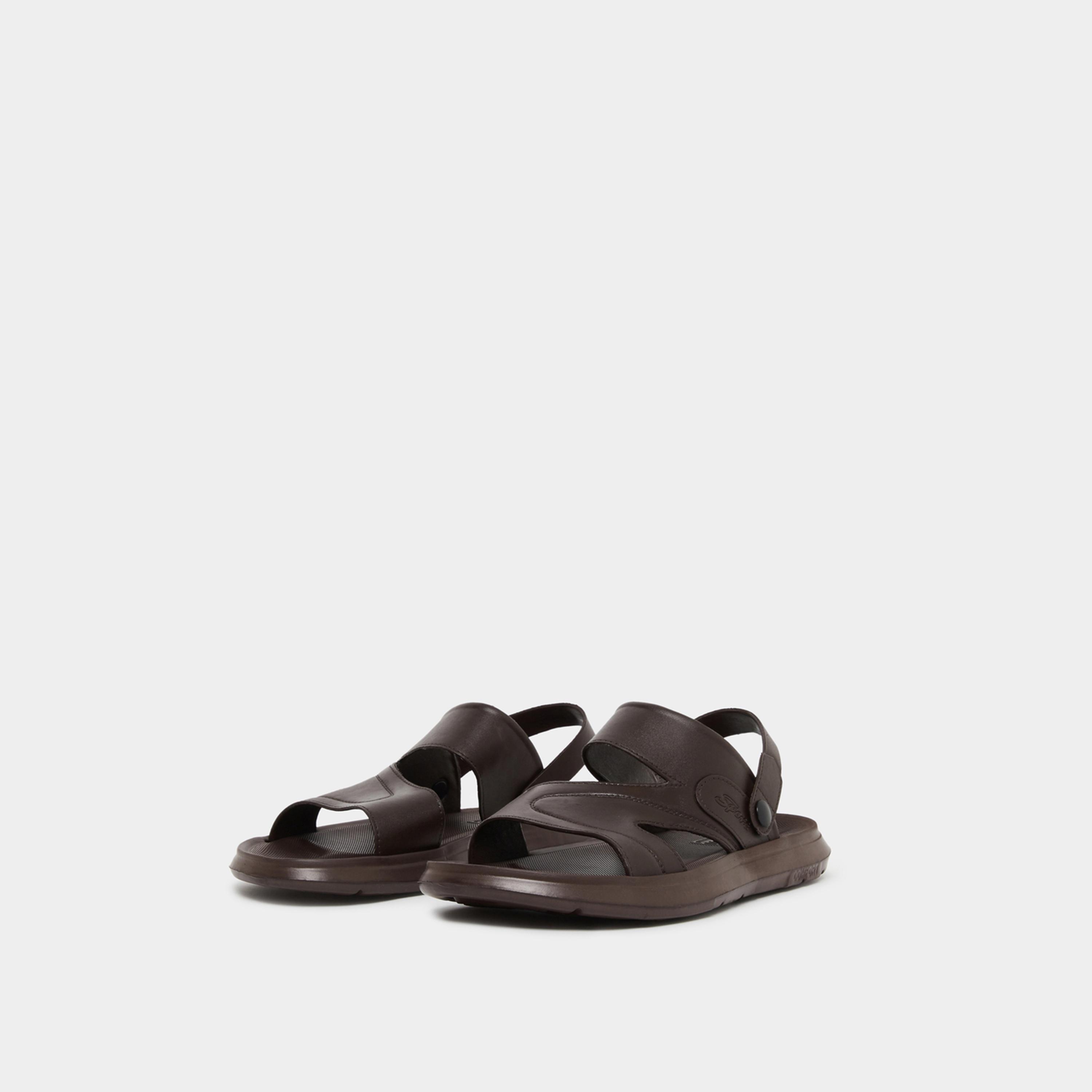 Styli Men Brown Easy-Fit Dual Strap Sandals-men-shoes-sandals-image-1