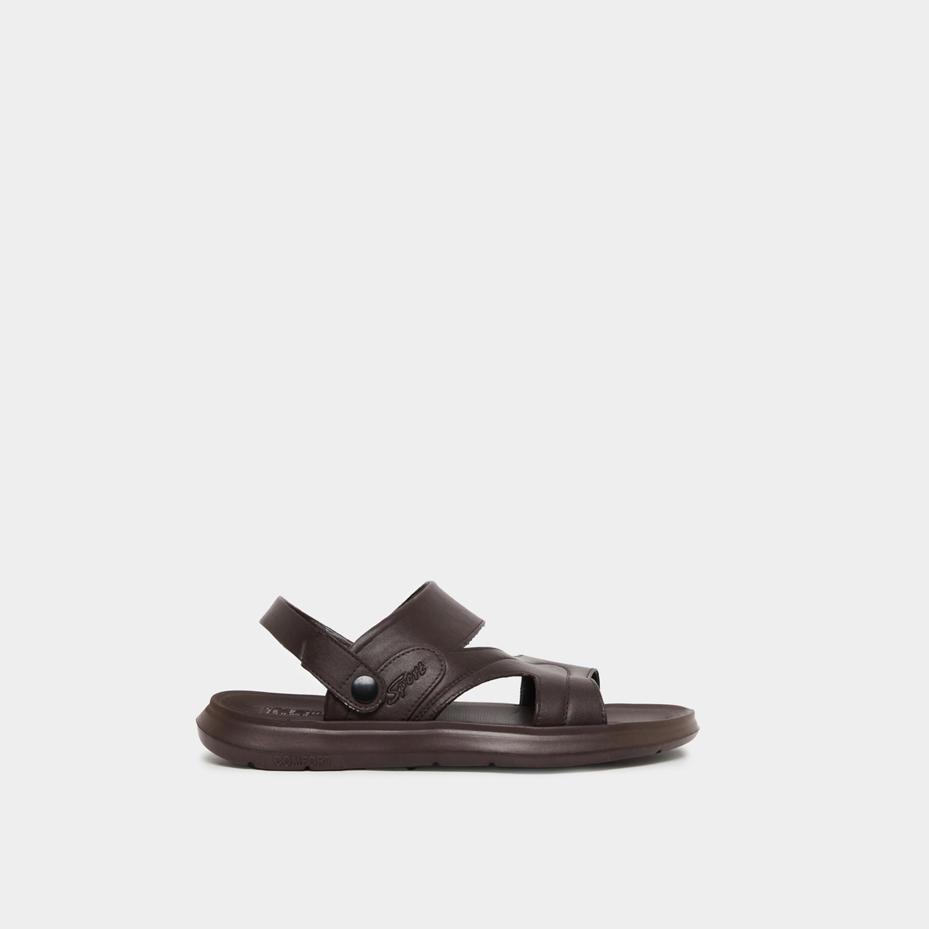 Styli Men Brown Easy-Fit Dual Strap Sandals-men-shoes-sandals-image-2