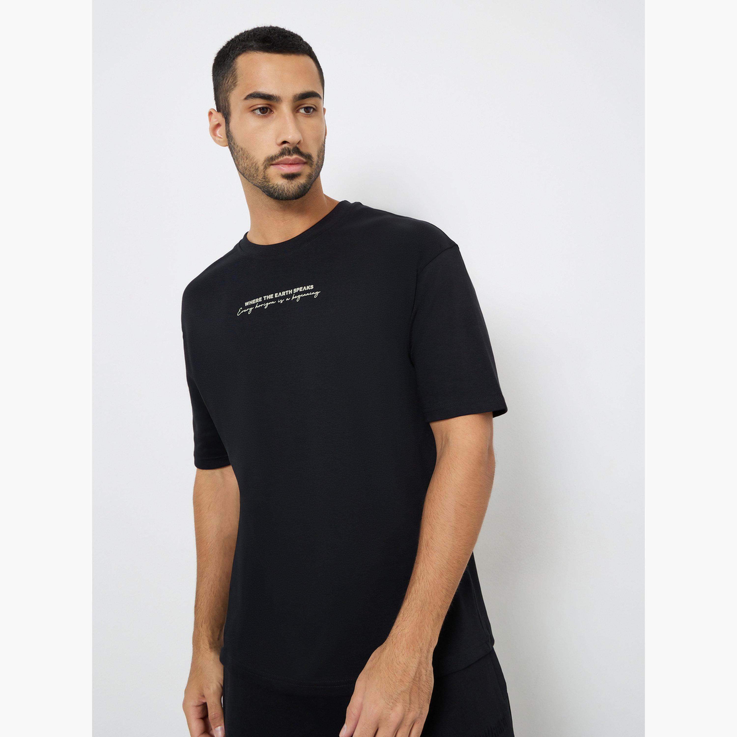 Styli Men Black Graphic Print Oversized T-Shirt-men-clothing-tshirtsandpolos-tshirts-image-1