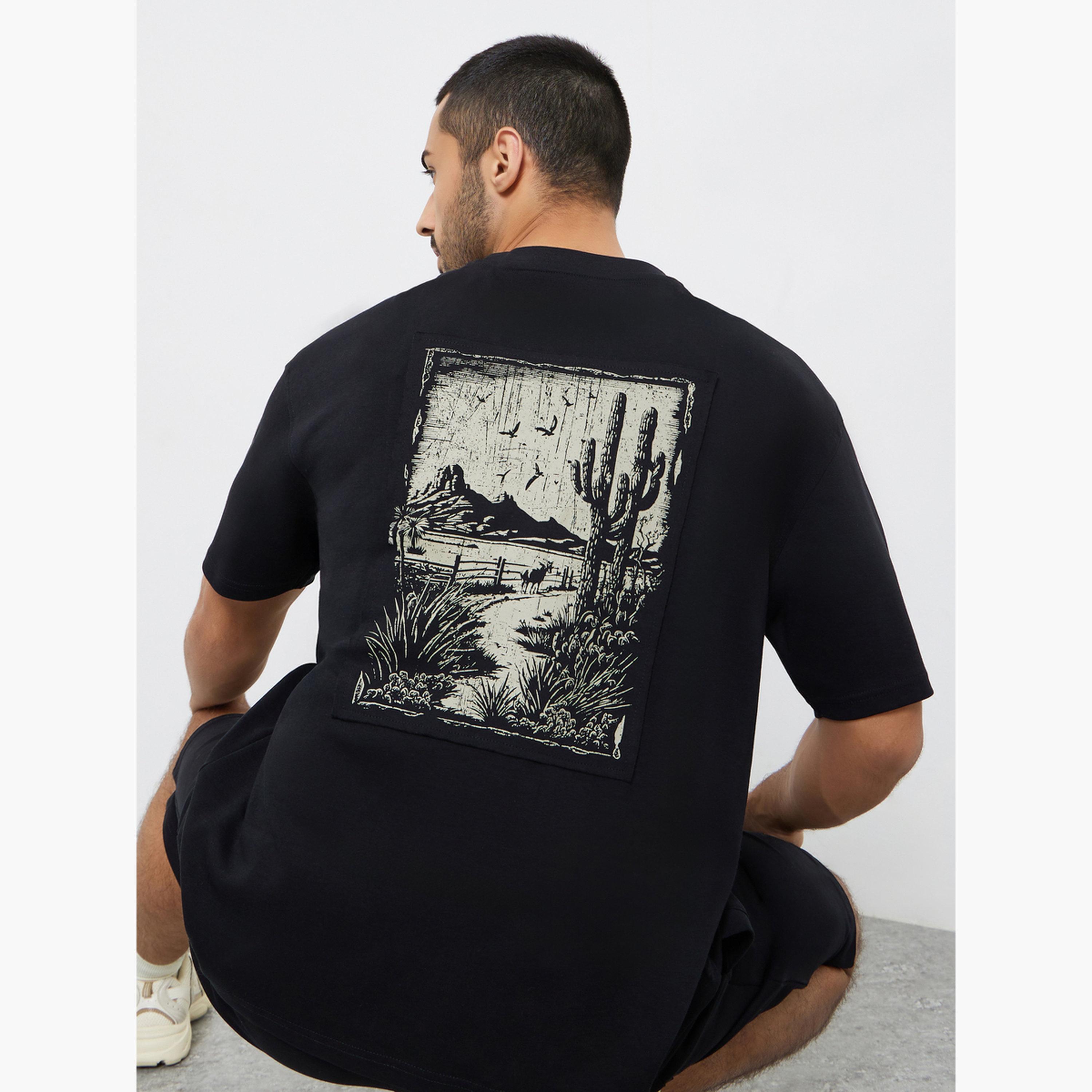 Styli Men Black Graphic Print Oversized T-Shirt-men-clothing-tshirtsandpolos-tshirts-image-3