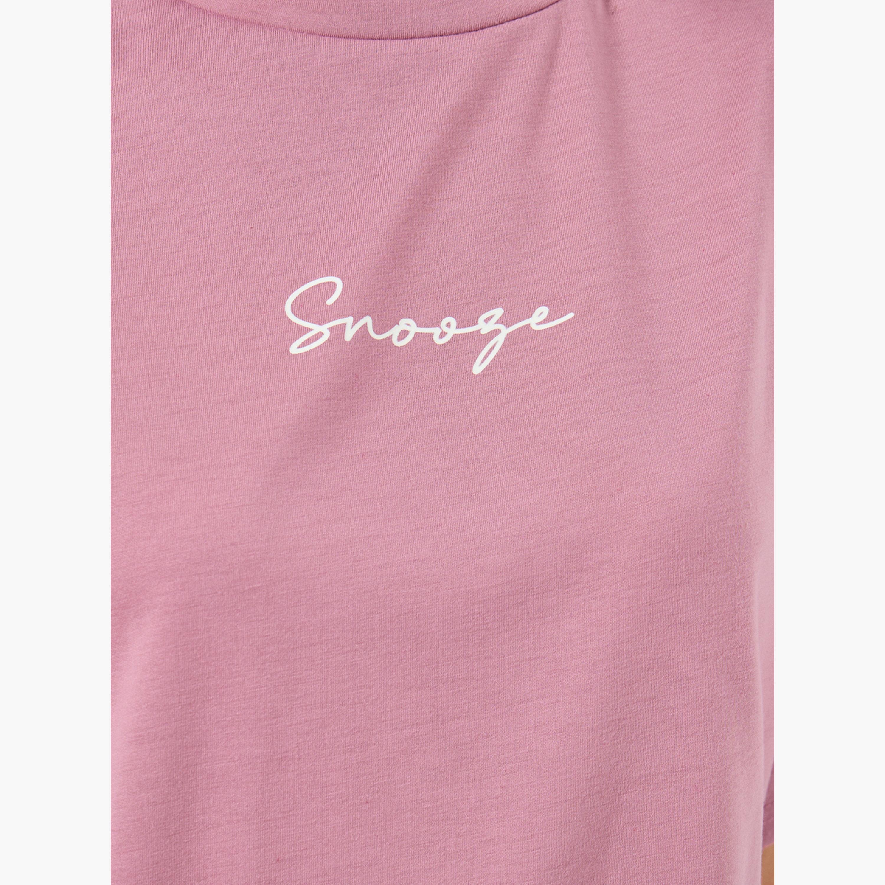 ستايلي - بيجاما نقشة شعار وقميص للنساء-women-clothing-nightwear-pyjamas-longsets-image-5