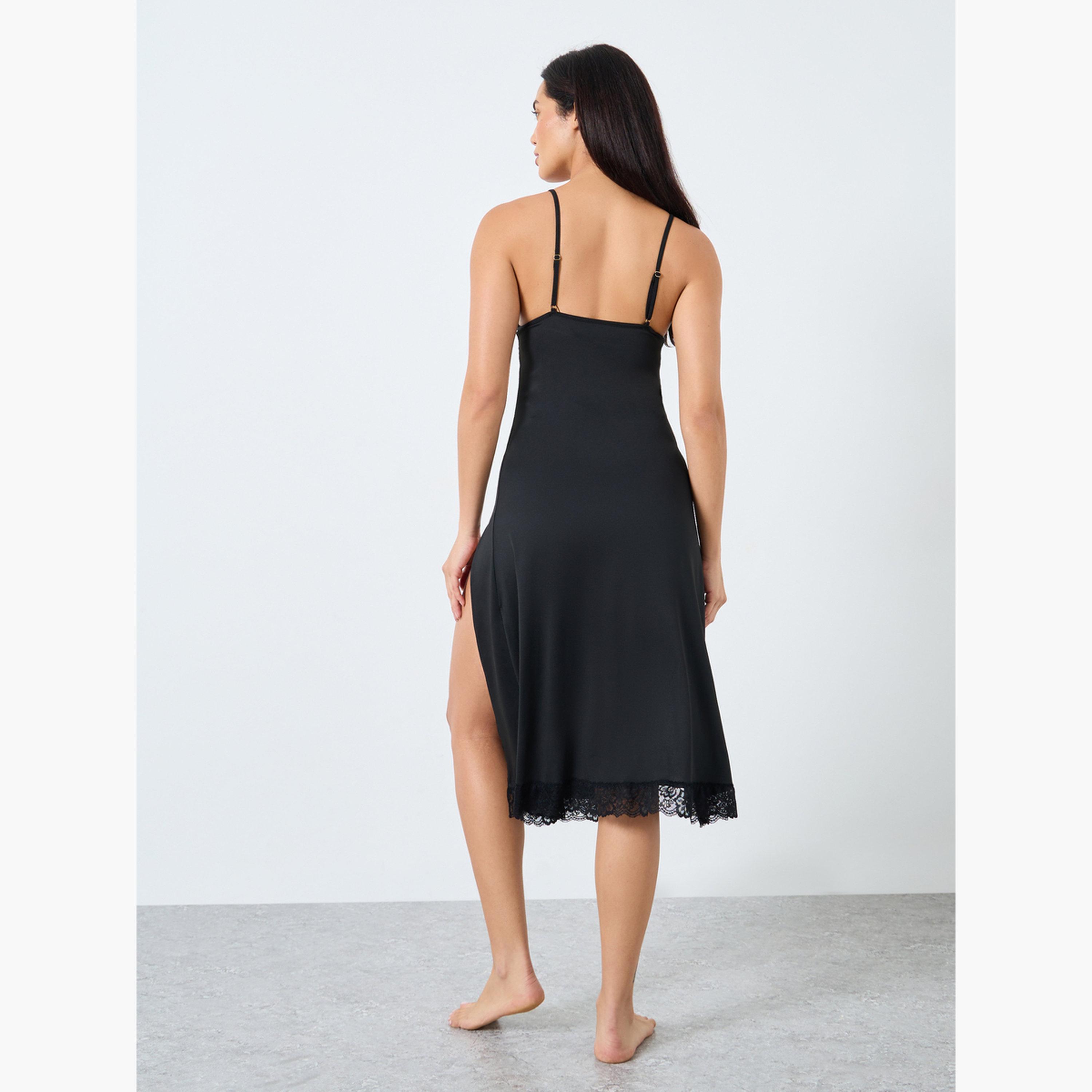 تيك تو - فستان قميص من الدانتيل بفتحة مزدوجة-women-clothing-lingerie-babydollsandbodysuits-image-4