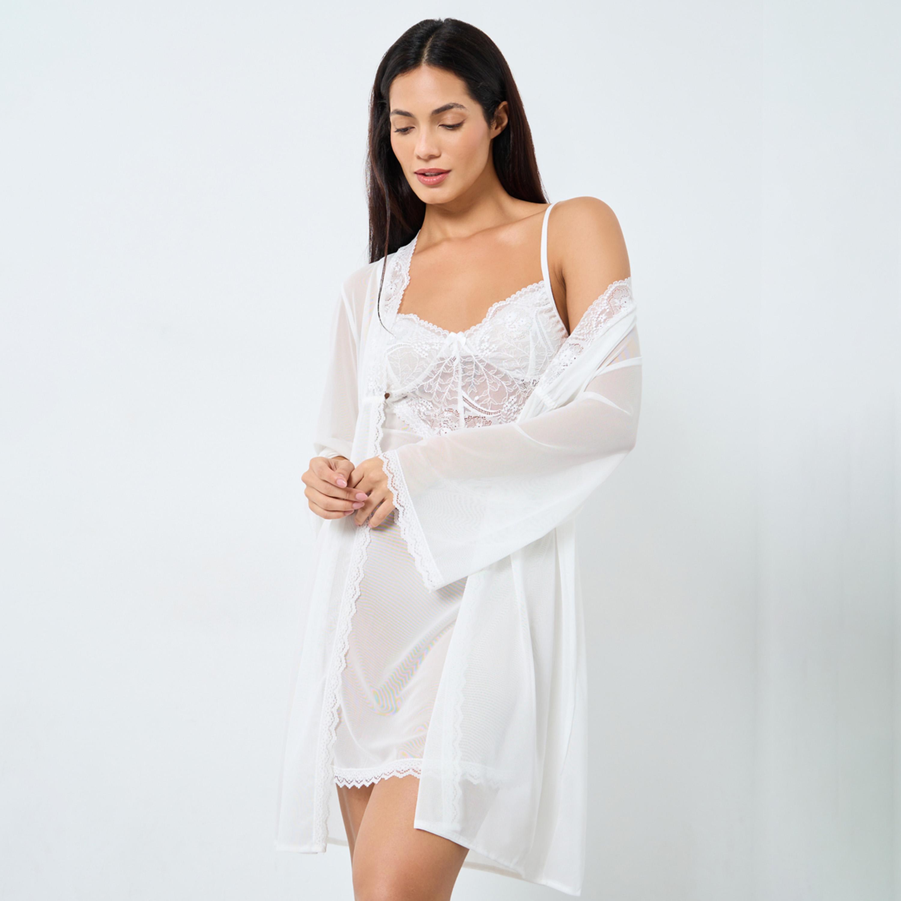 تيك تو - طقم فستان وروب من الدانتيل الشبكي-women-clothing-lingerie-lingeriesets-image-1