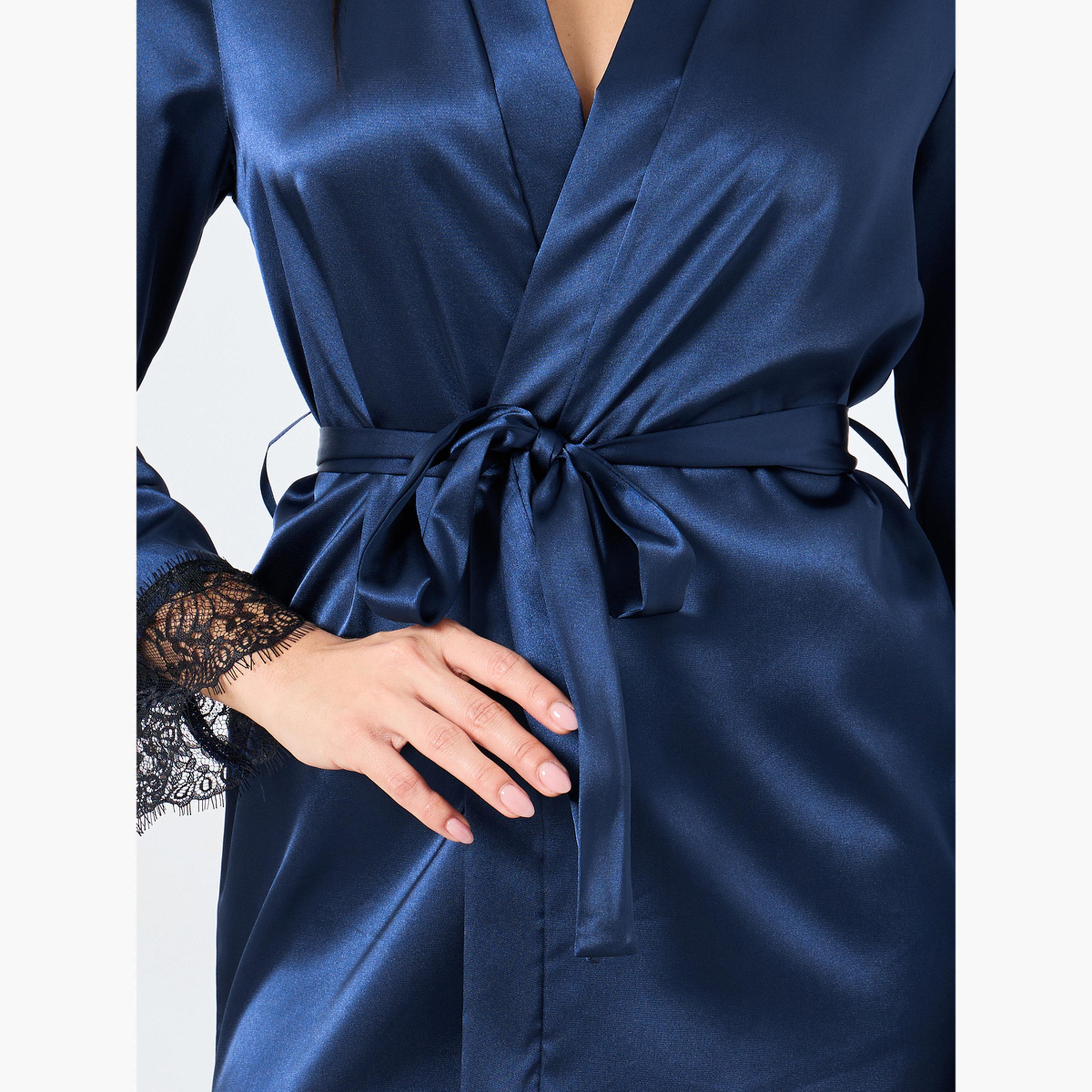 Take Two Satin Belted Robe with Lace Insert-women-clothing-nightwear-robes-image-4