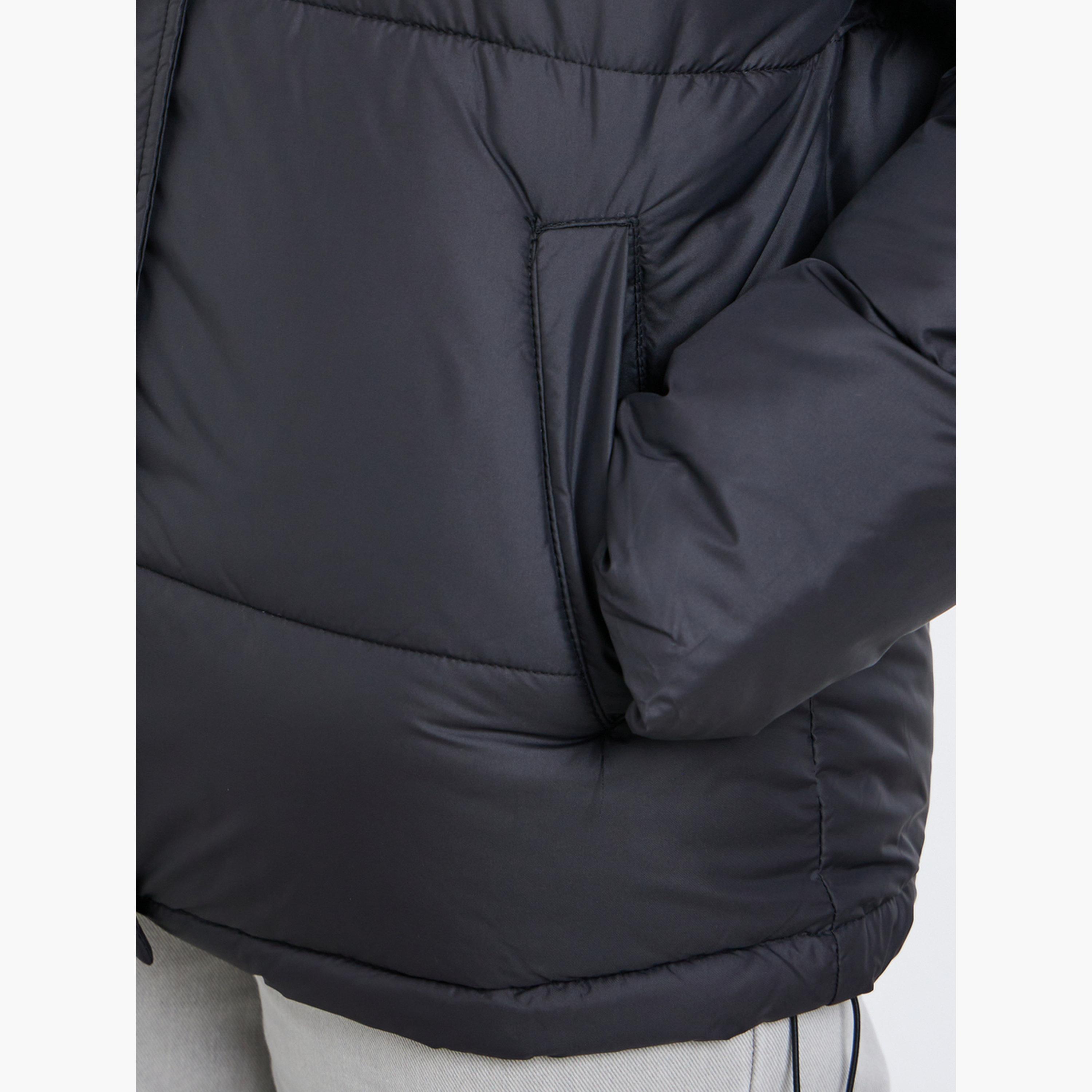 Styli Solid High Neck Long Sleeves Women's Zip Through Padded Jacket-women-winterwear-coatsandjackets-jackets-image-5