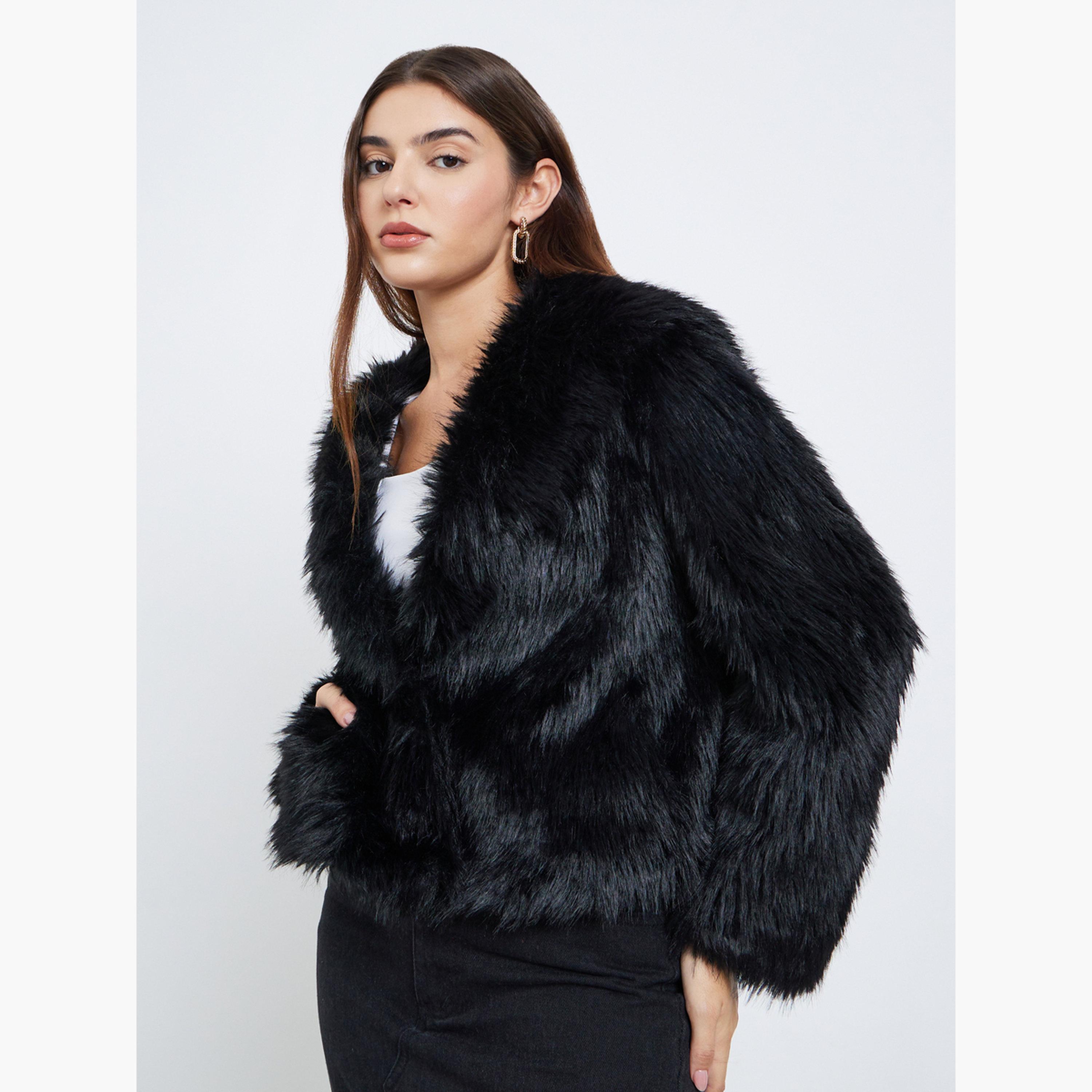 Styli Embellished Collared Long Sleeves Women's Button Through Jacket-women-winterwear-coatsandjackets-jackets-image-3