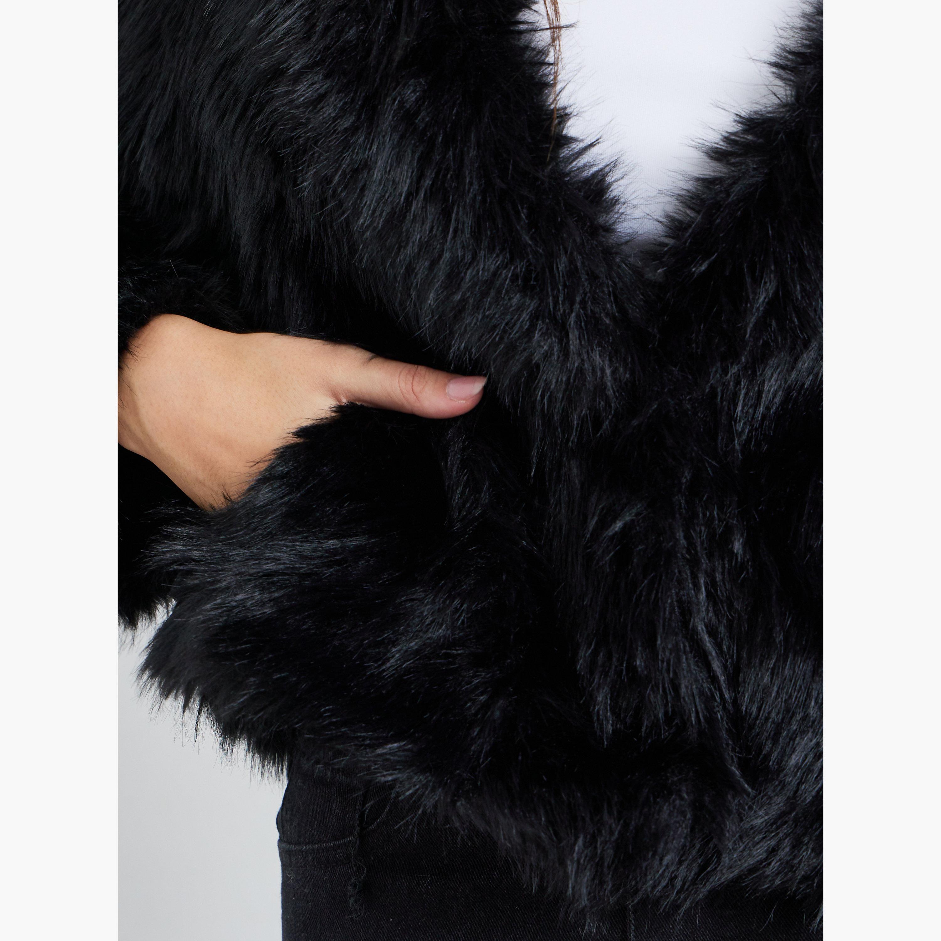 Styli Embellished Collared Long Sleeves Women's Button Through Jacket-women-winterwear-coatsandjackets-jackets-image-5