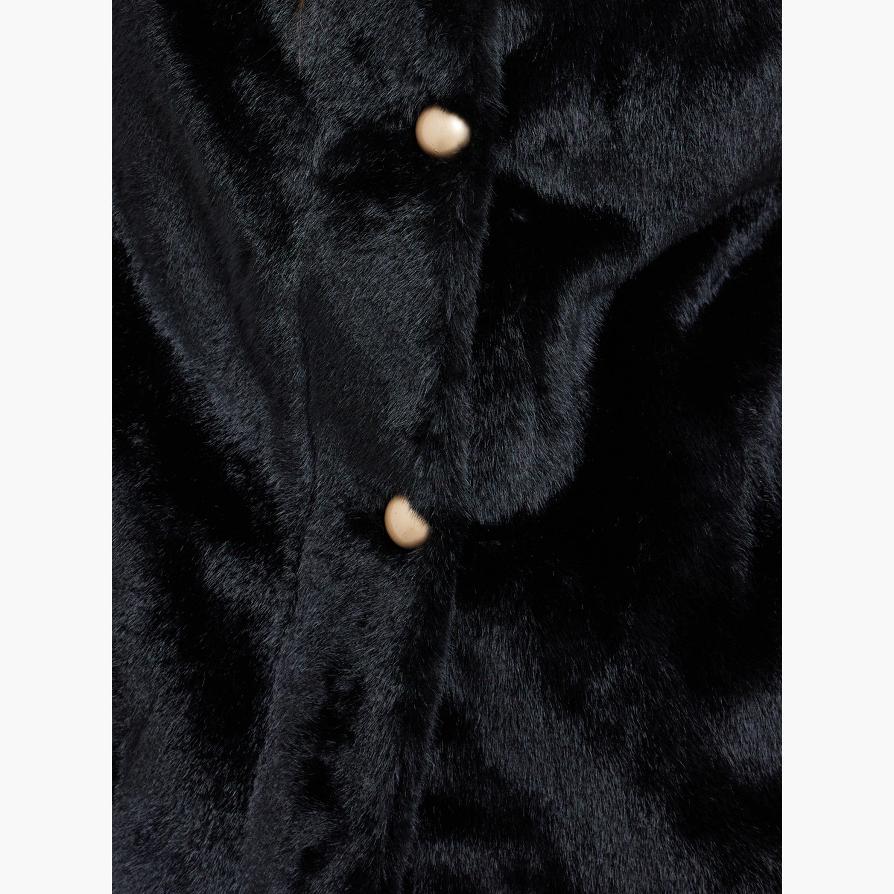 ستايلي - معطف طويل من الفرو الصناعي باللون الأسود للنساء -women-winterwear-coatsandjackets-coats-image-6