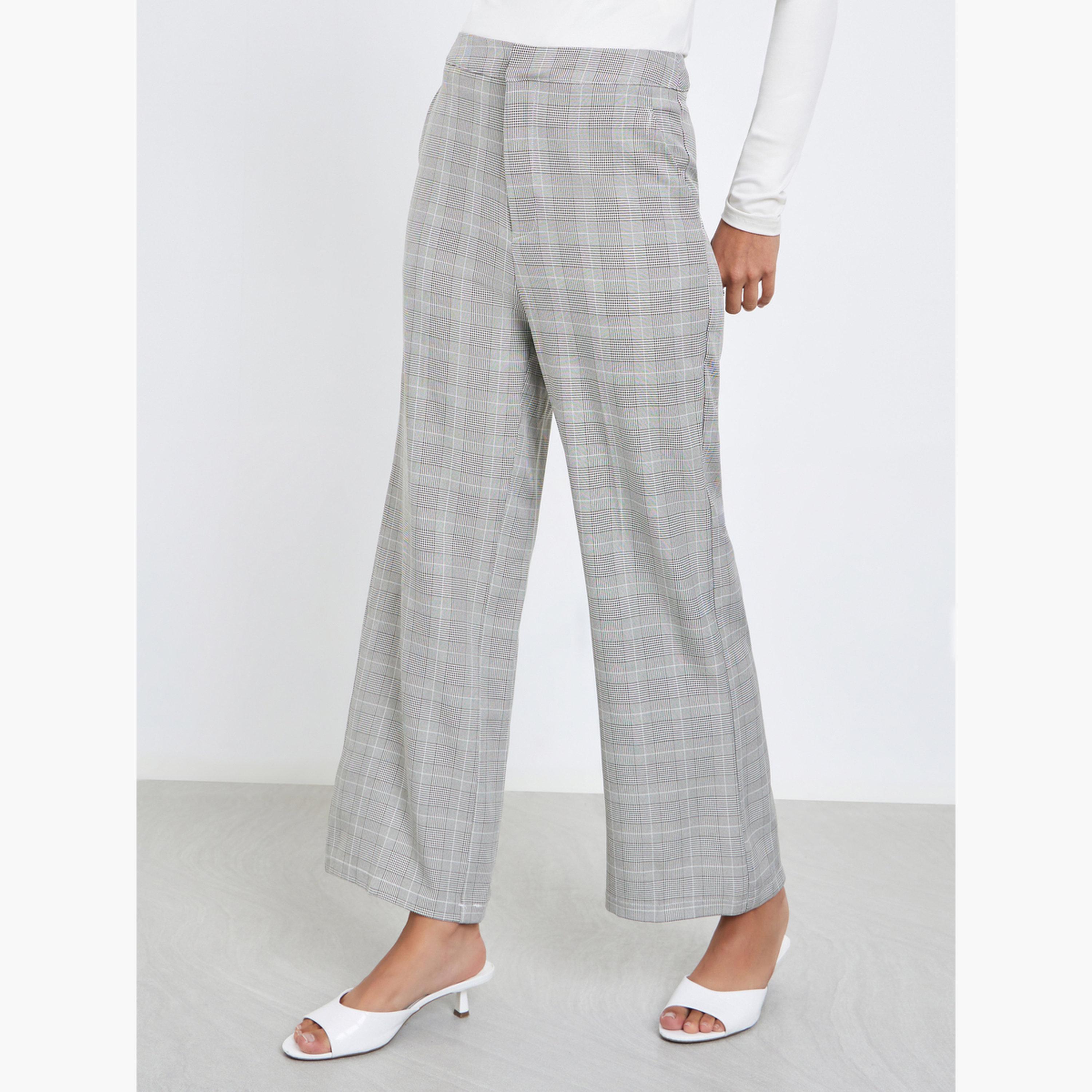 ستايلي - بنطال واسع الساق منقوش للنساء-women-clothing-bottoms-trousers-image-1