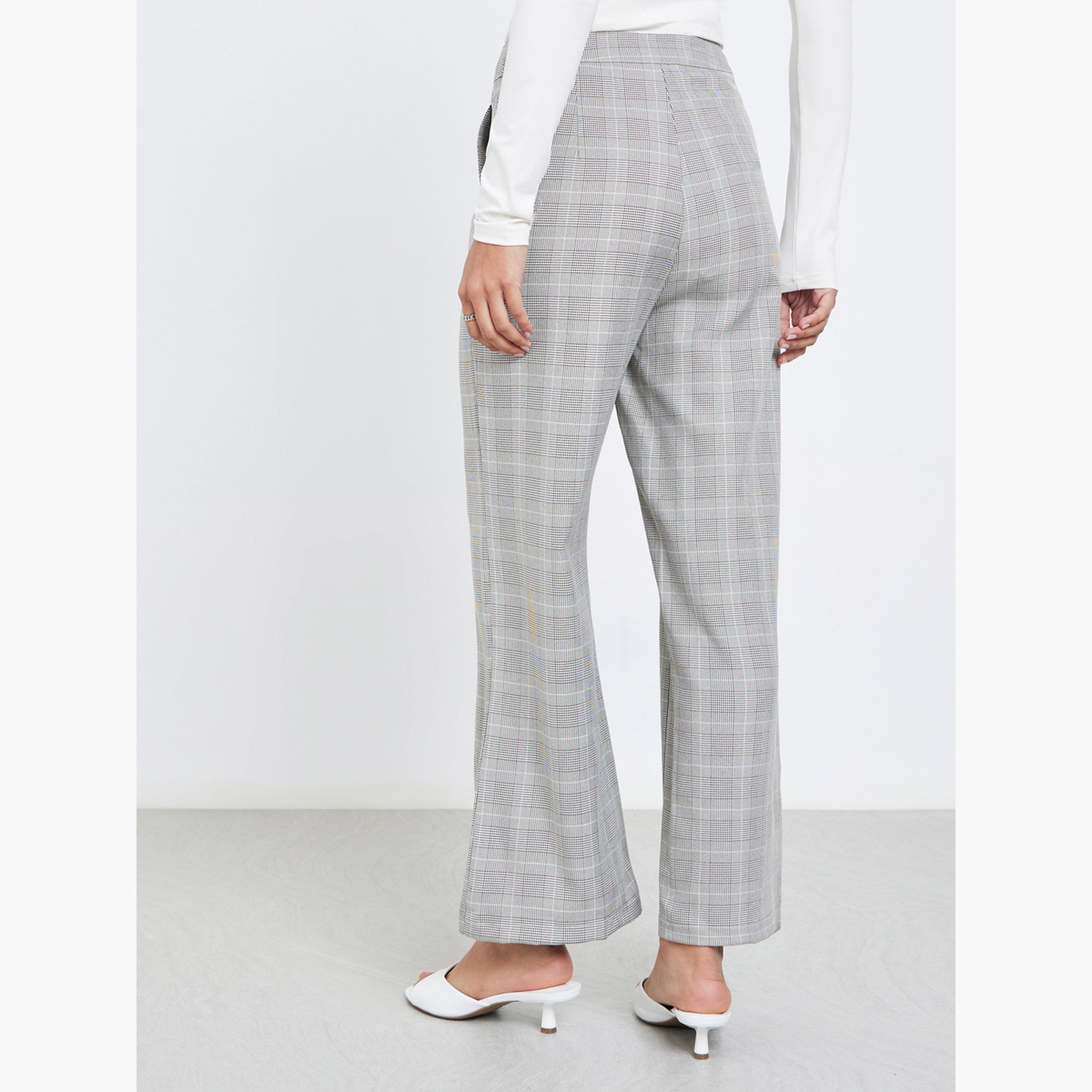 ستايلي - بنطال واسع الساق منقوش للنساء-women-clothing-bottoms-trousers-image-4