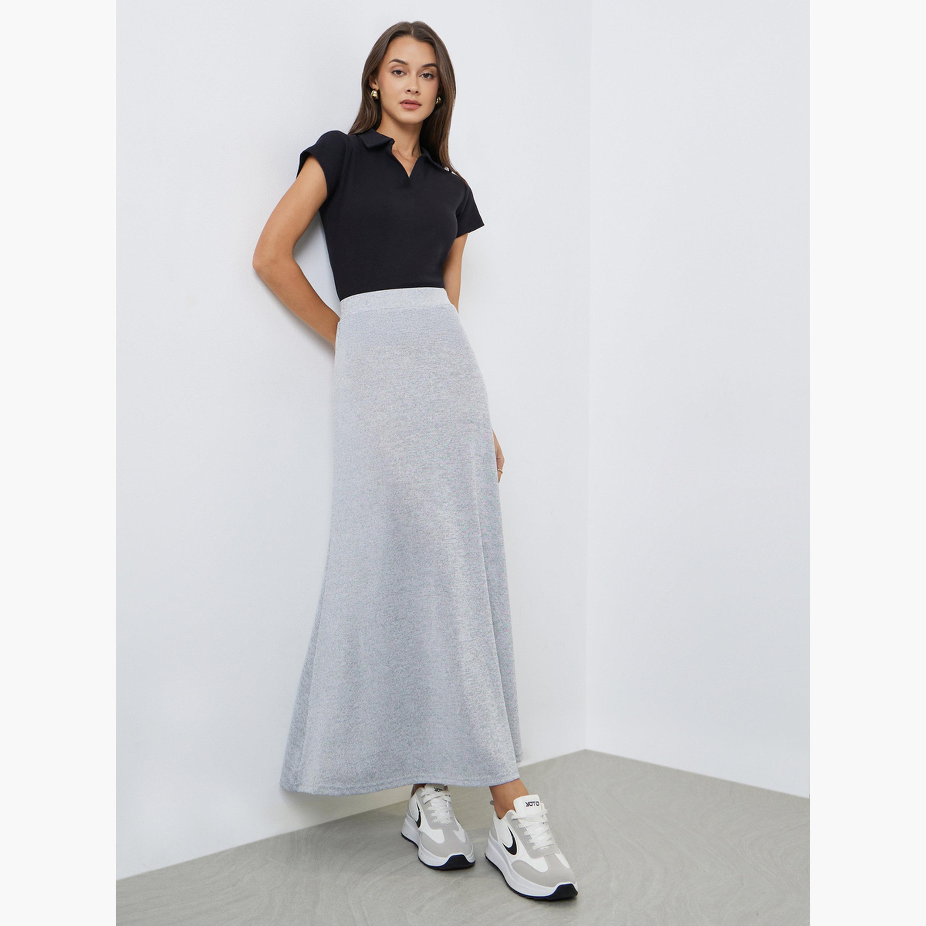 Styli Grey A-Line Maxi Skirt-women-clothing-bottoms-skirts-image-2