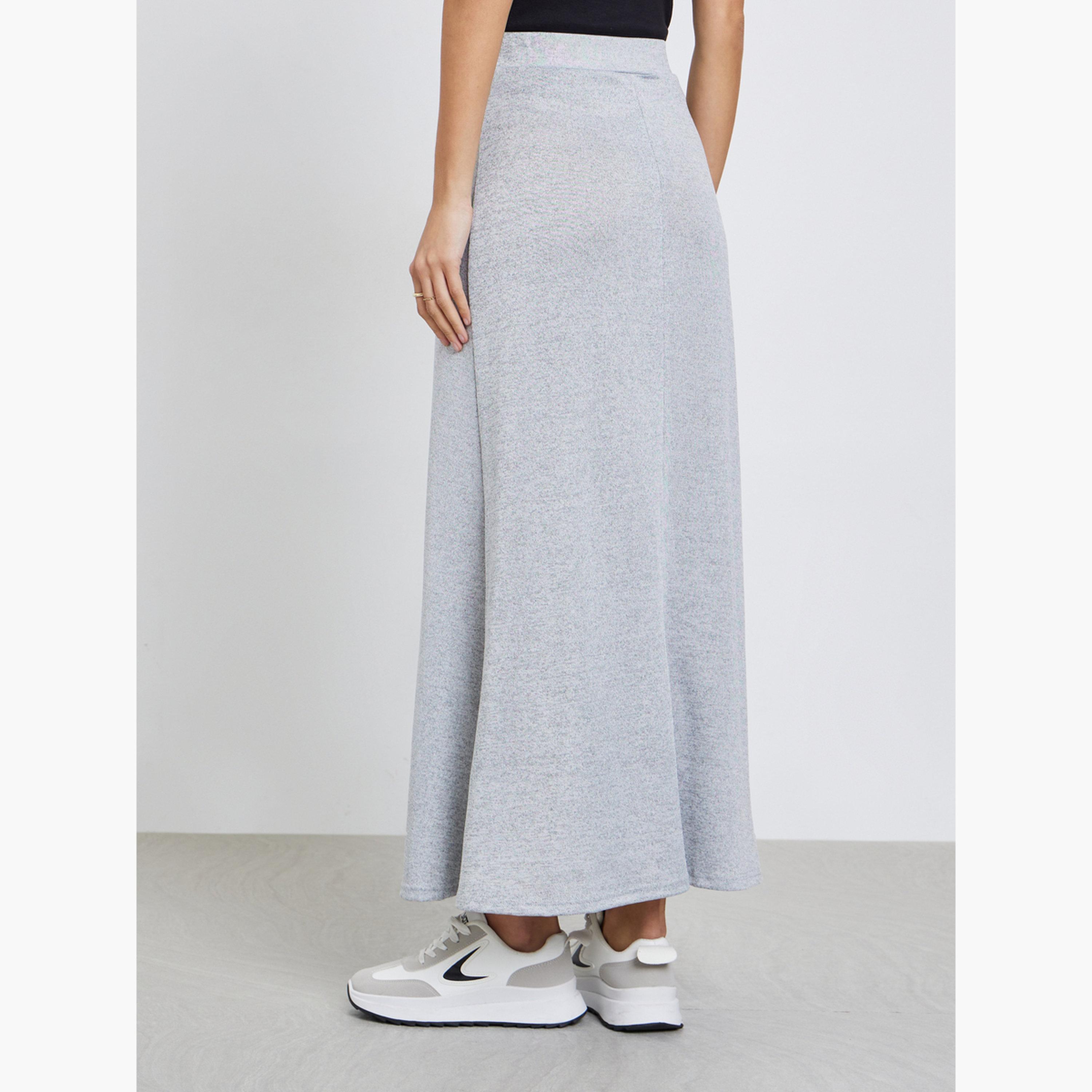 Styli Grey A-Line Maxi Skirt-women-clothing-bottoms-skirts-image-4