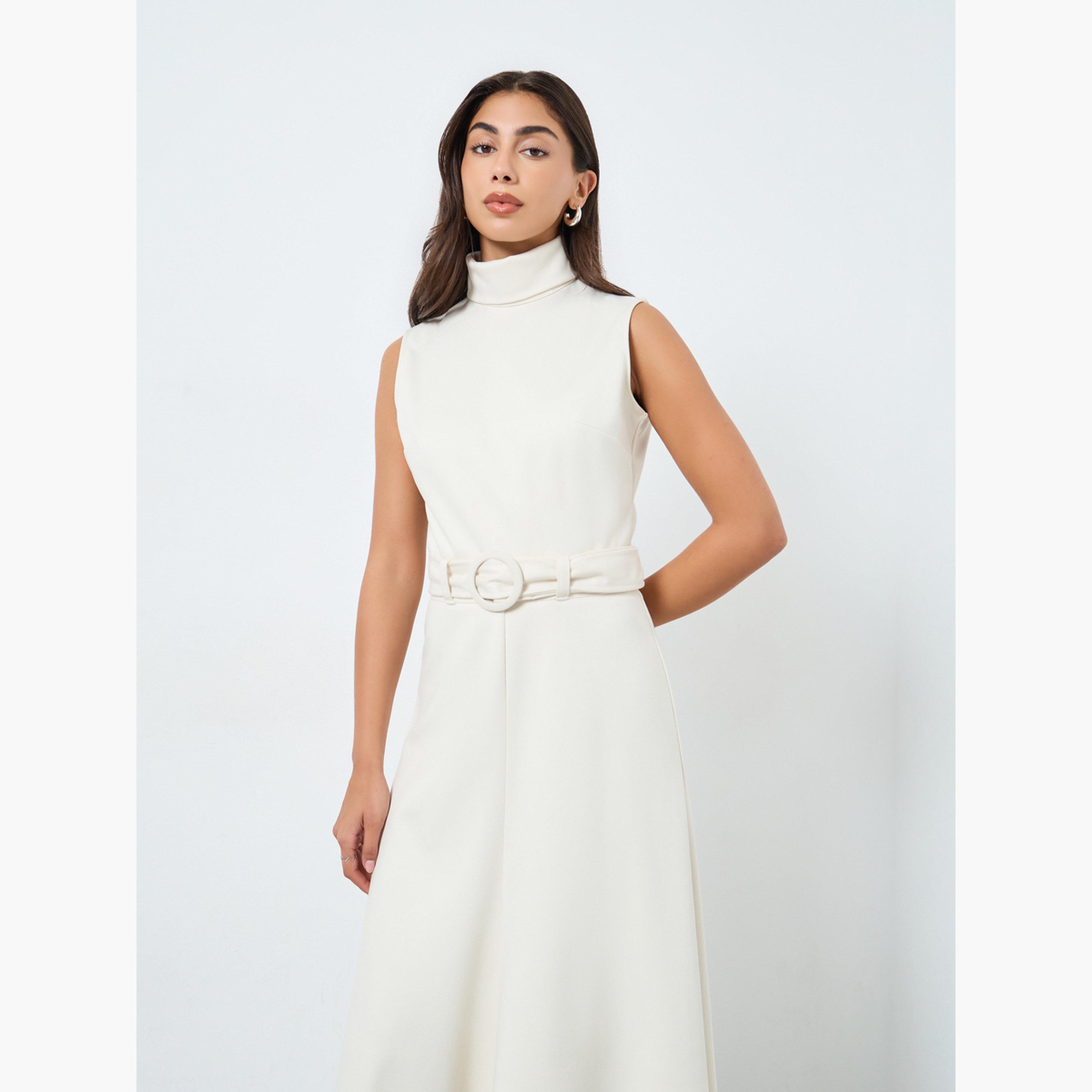 Styli Cream Sleeveless A-Line Maxi Dress-women-clothing-dresses-image-3
