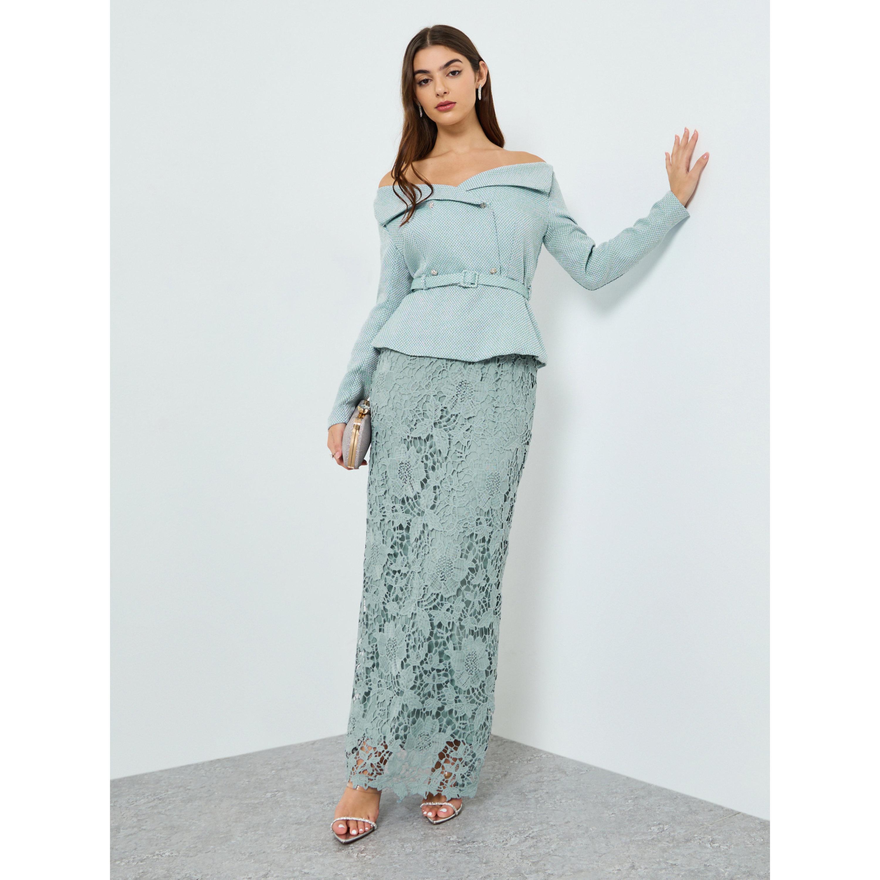 فستان طويل شيث مكشوف الأكتاف من الدانتيل للنساء-women-clothing-dresses-image-1