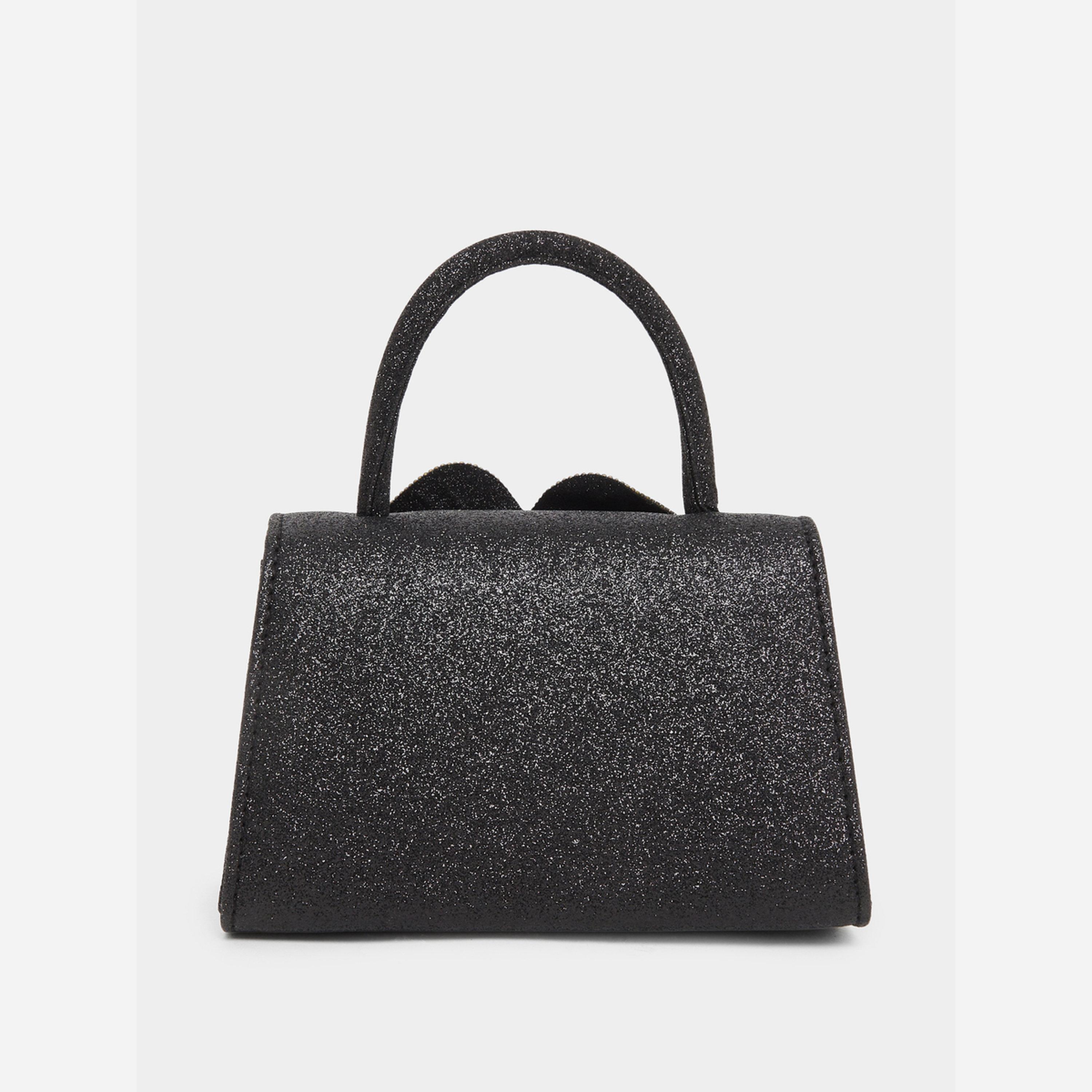 Styli Black Floral Embellished Satchel Bag-women-bagsandwallets-handbags-image-2