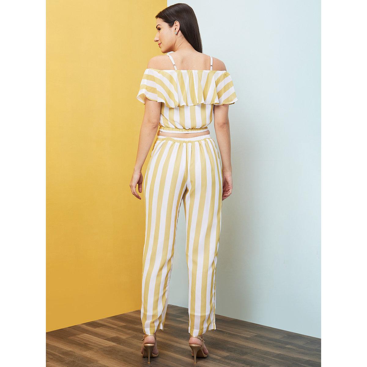 طقم منسق من بنطال وبلوزة مخططة-women-clothing-coordsets-image-3