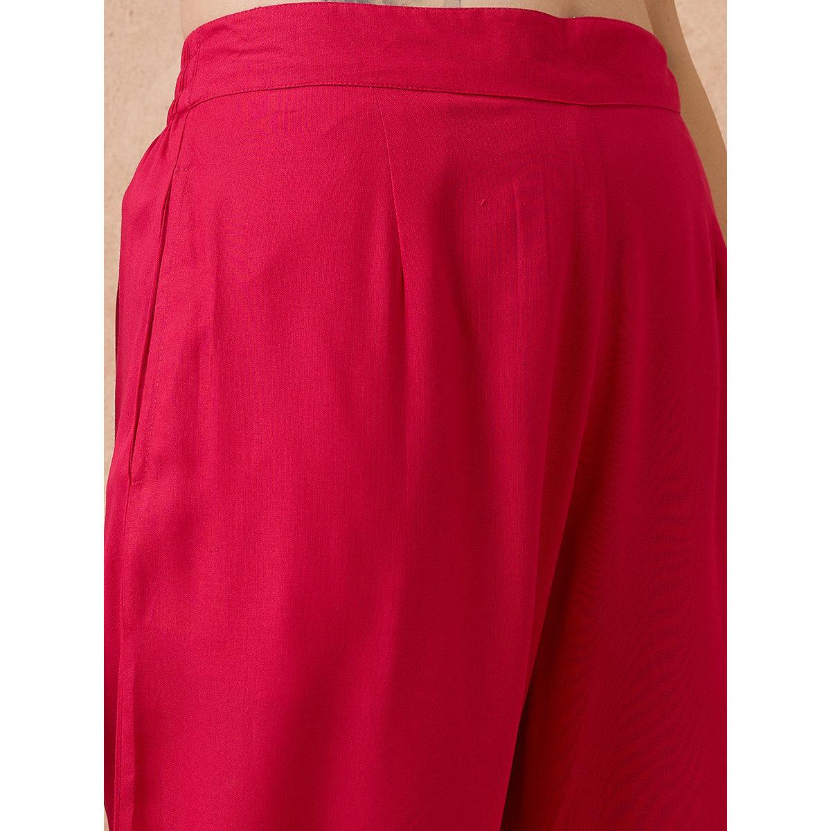 Globus X Styli Red Lace Insert Peplum Top and Trousers Workwear Co-Ords-women-clothing-coordsets-image-5