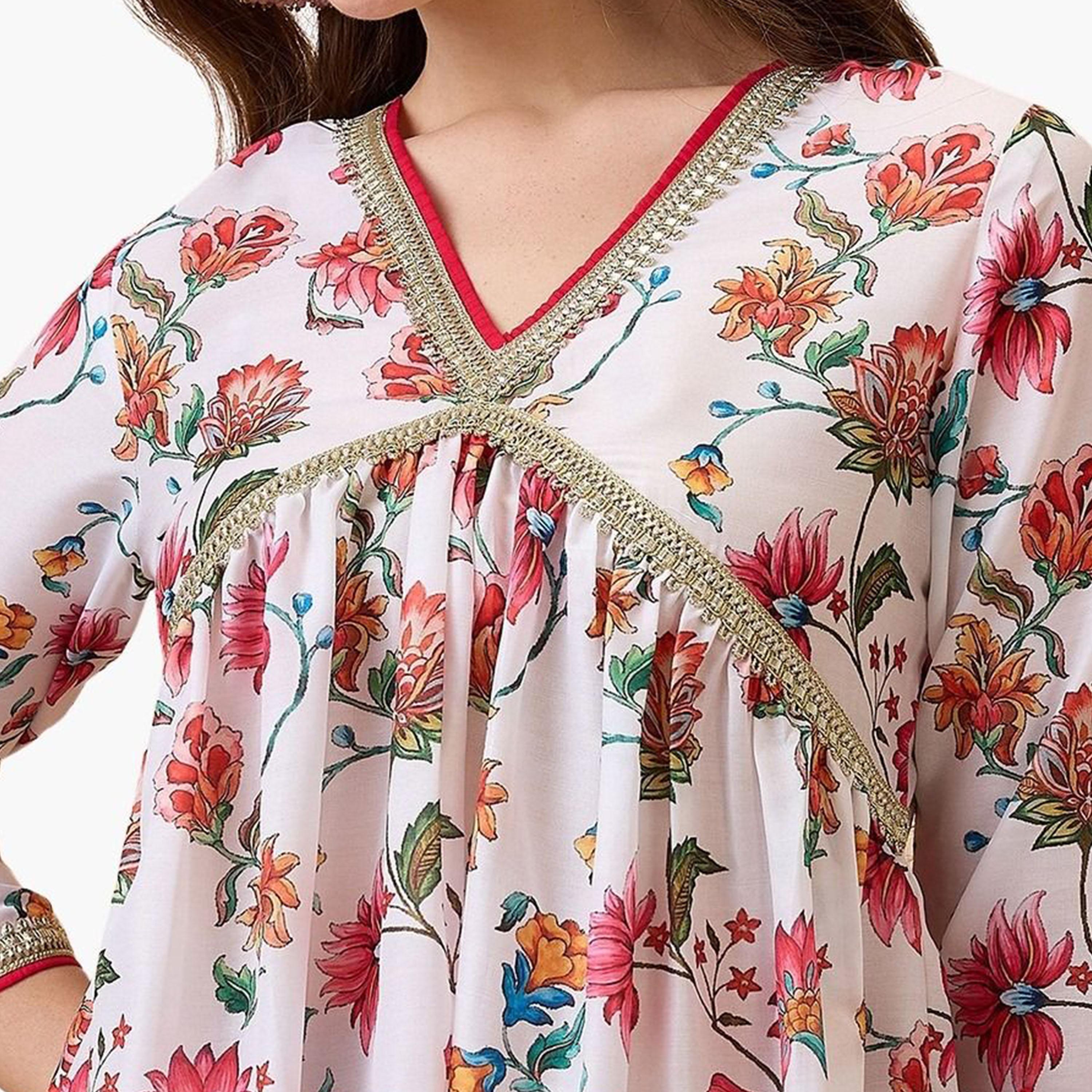 غلوبوس - طقم تونيك وبنطال غوتا باتي أبيض مورّد مناسب للاحتفالات-women-clothing-coordsets-image-6